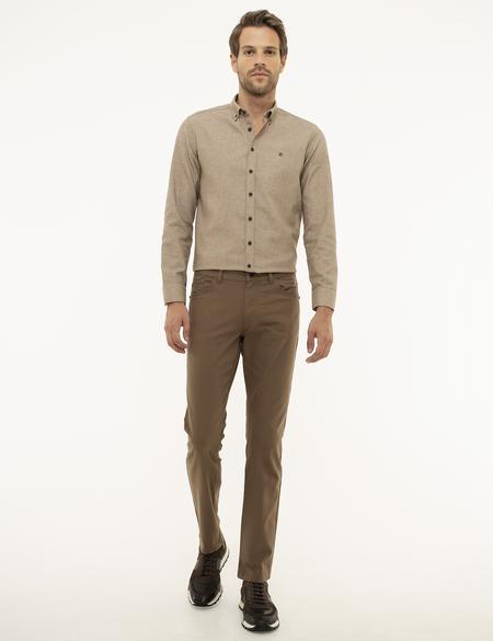 Açık Kahverengi Slim Fit Chino Pantolon - 50209077069