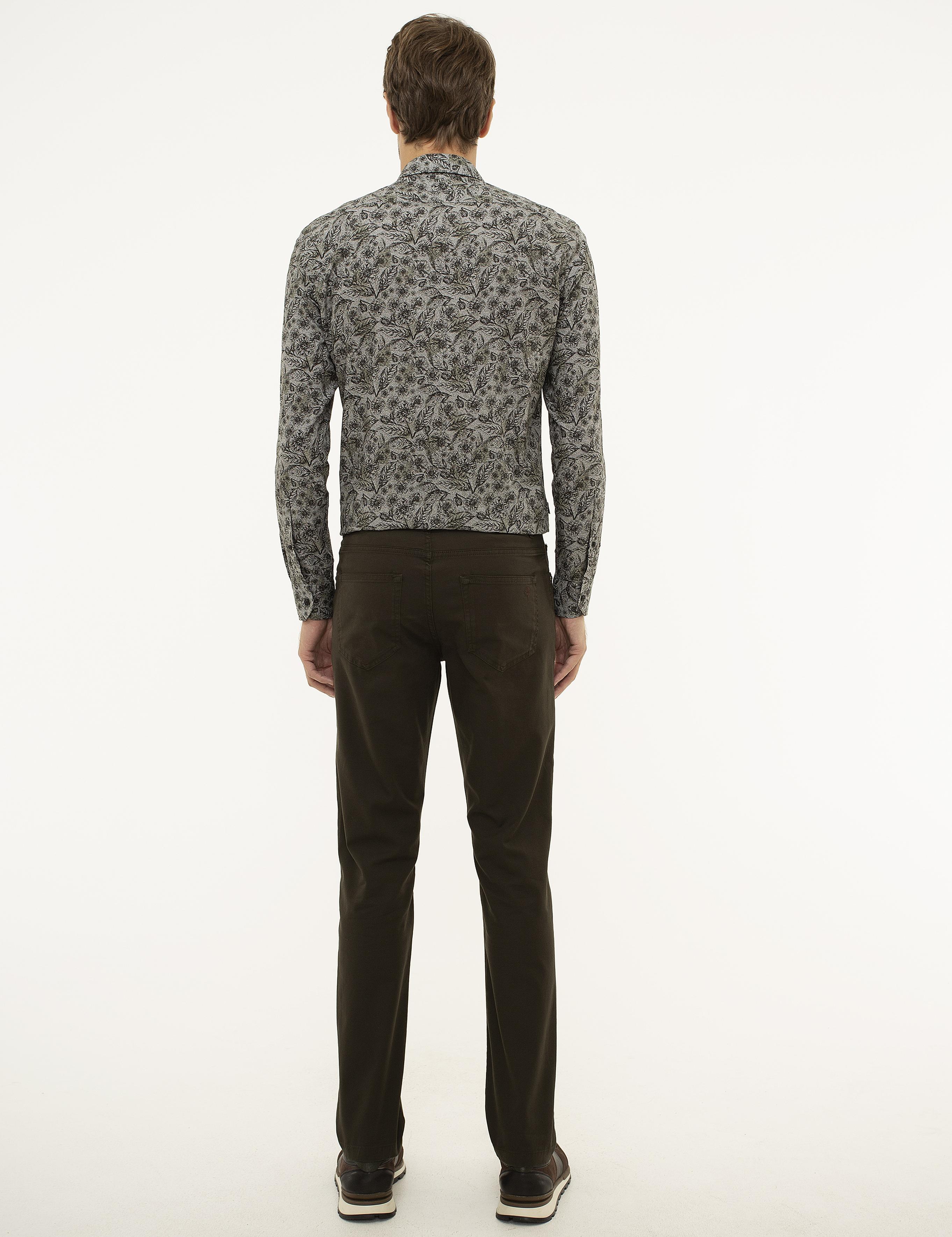 Gri Slim Fit Chino Pantolon