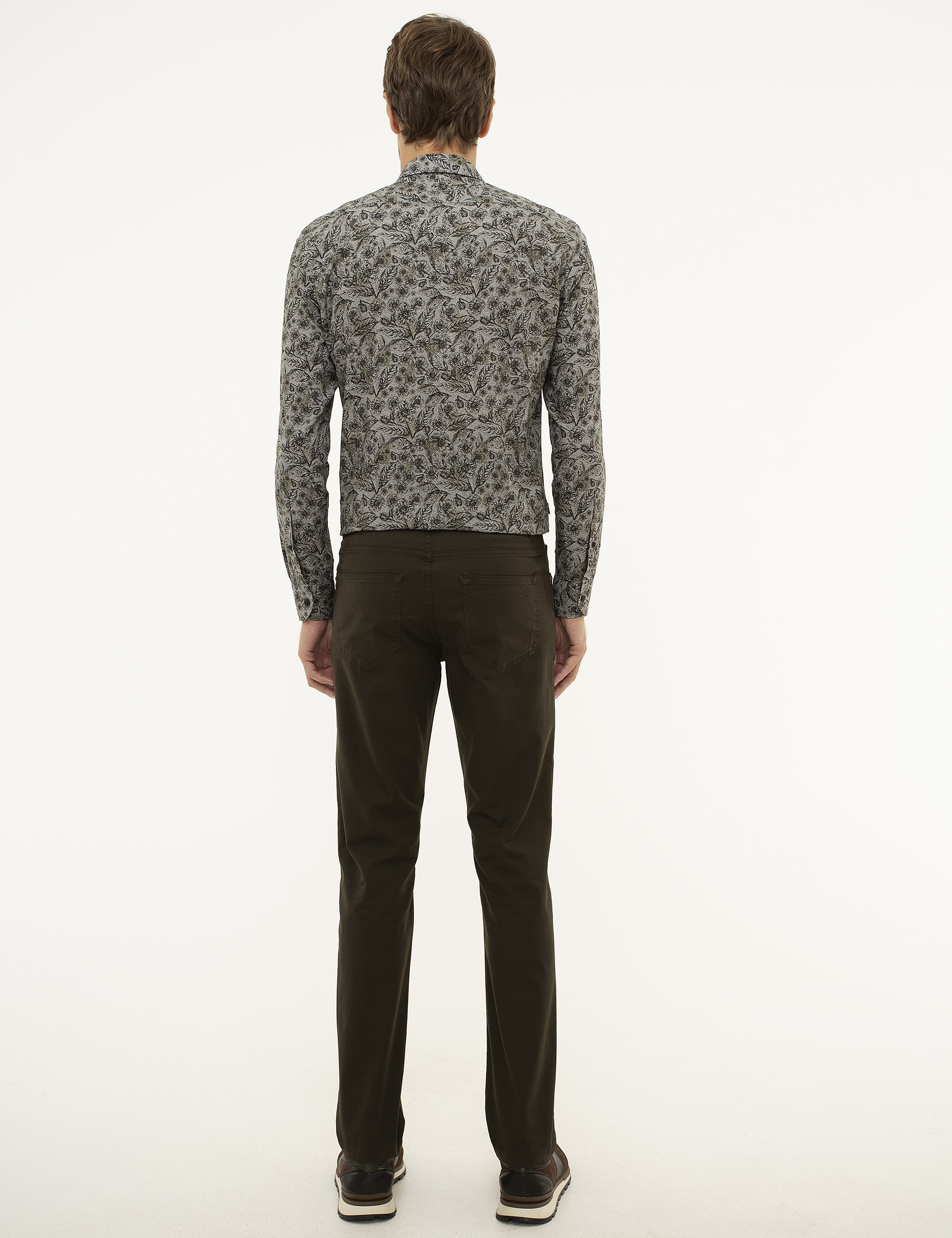 Haki Slim Fit Kanvas Pantolon - Image 3