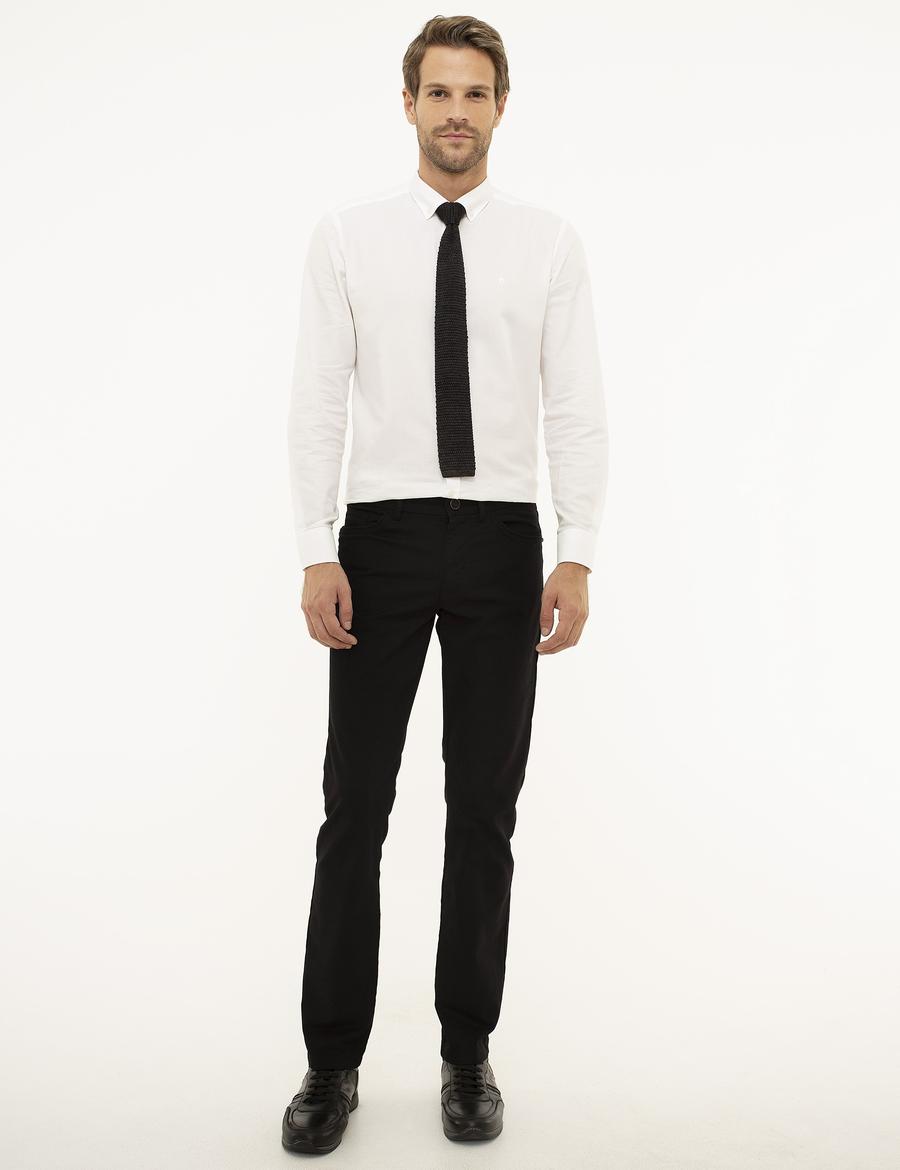 Siyah Slim Fit Chino Pantolon