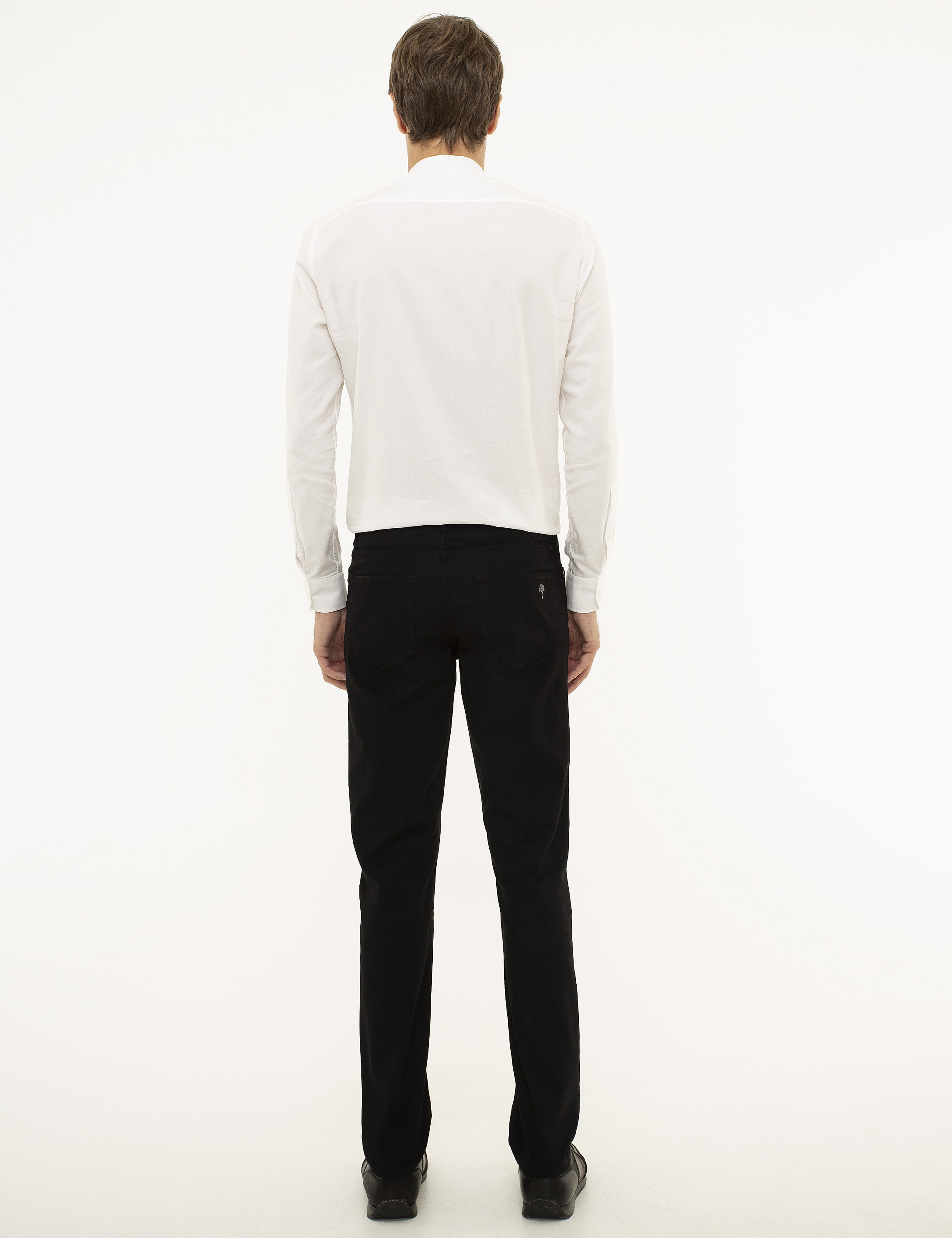 Siyah Slim Fit Kanvas Pantolon