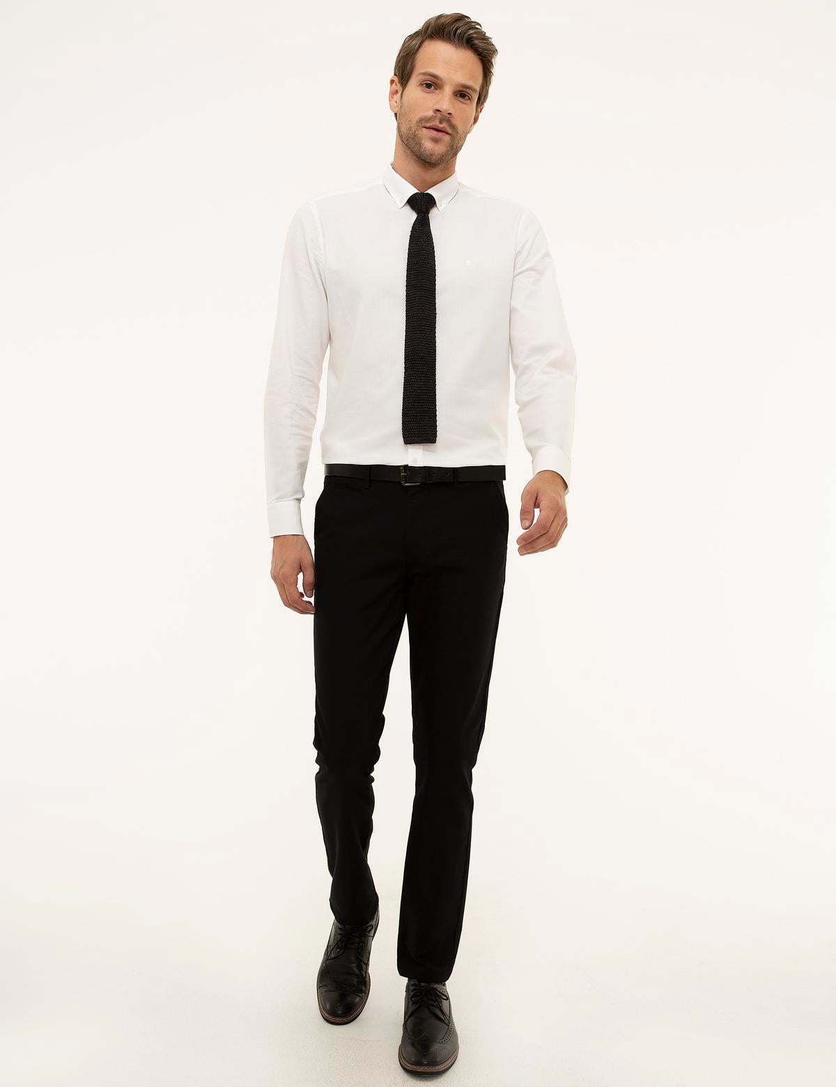 Siyah Slim Fit Chino Pantolon