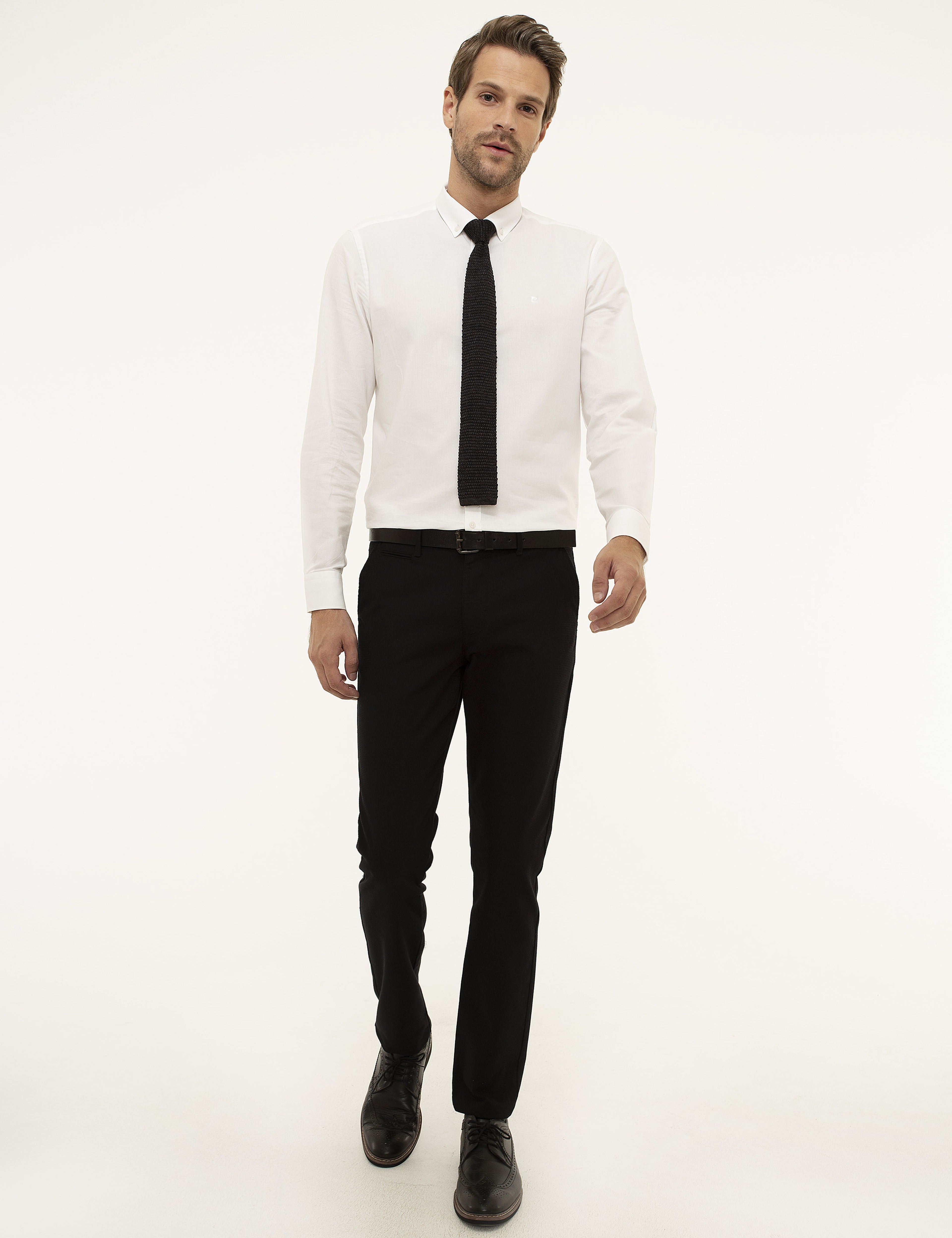 Siyah Slim Fit Chino Pantolon - Image 1