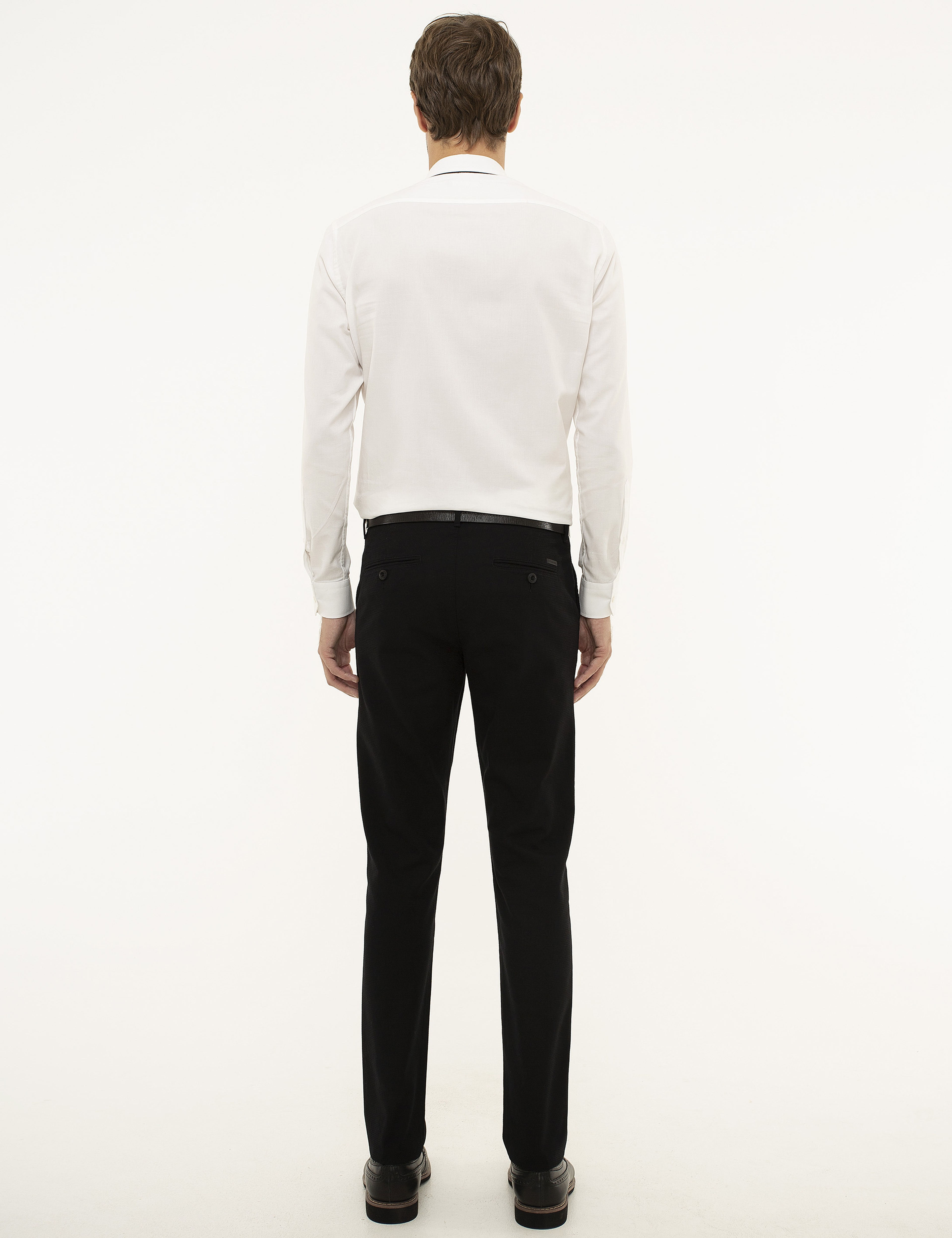 Siyah Slim Fit Chino Pantolon - Image 3