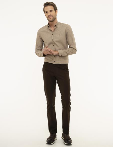 Kahverengi Slim Fit Chino Pantolon - 50209082053