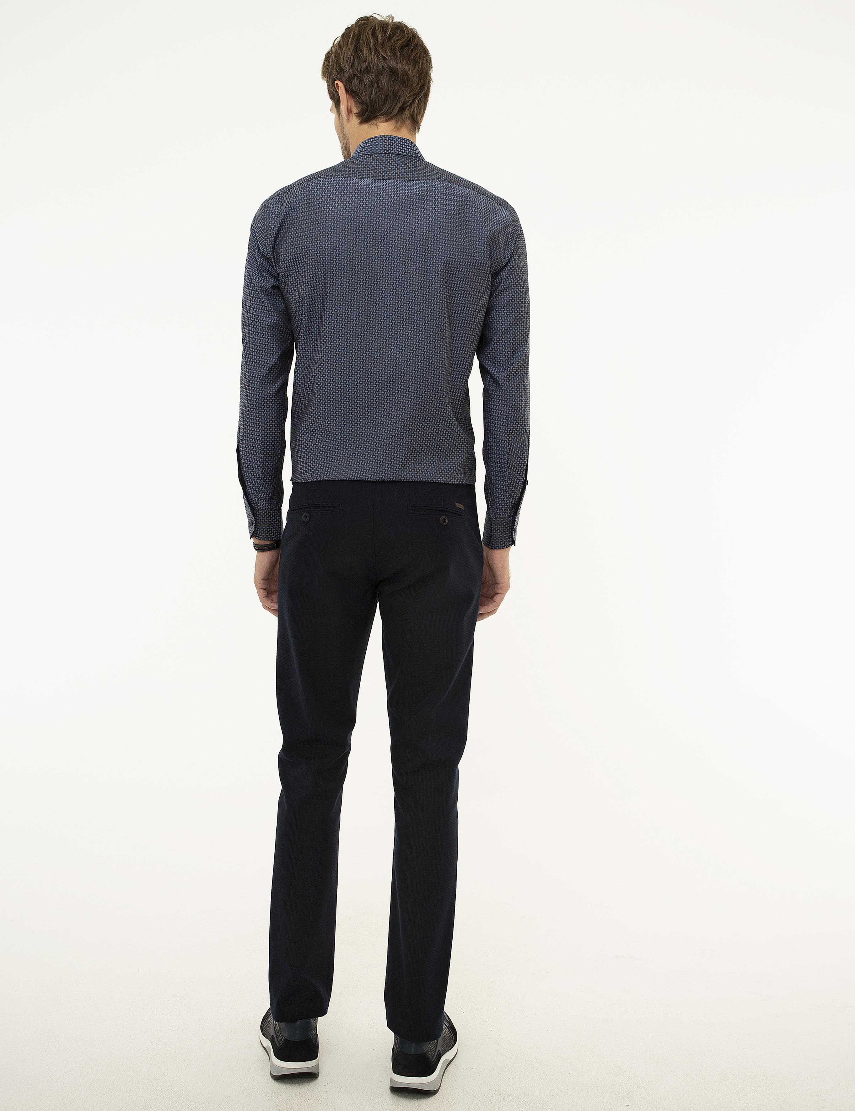 Lacivert Slim Fit Kanvas Pantolon