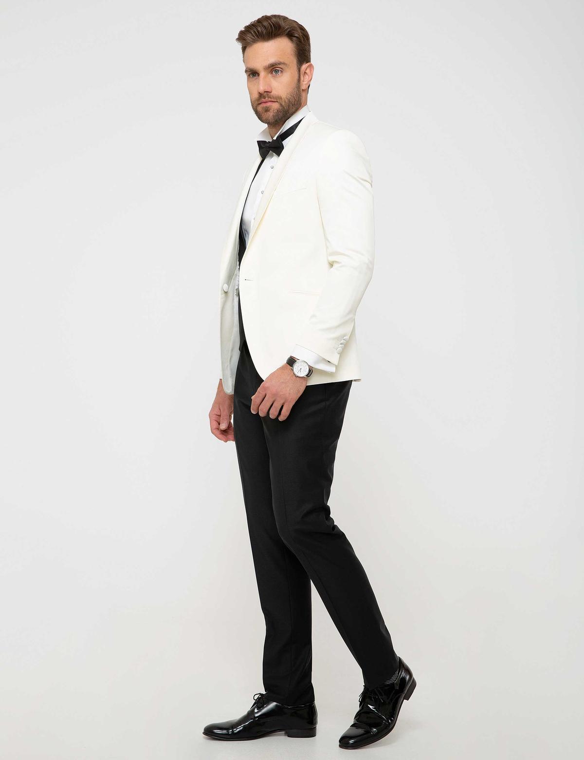 Ekru Yelekli Damatlık Smokin - 50209194050