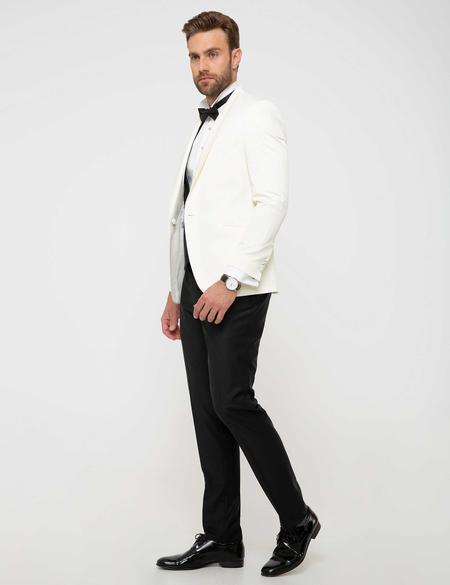 Ekru Yelekli Damatlık Smokin - 50209194050