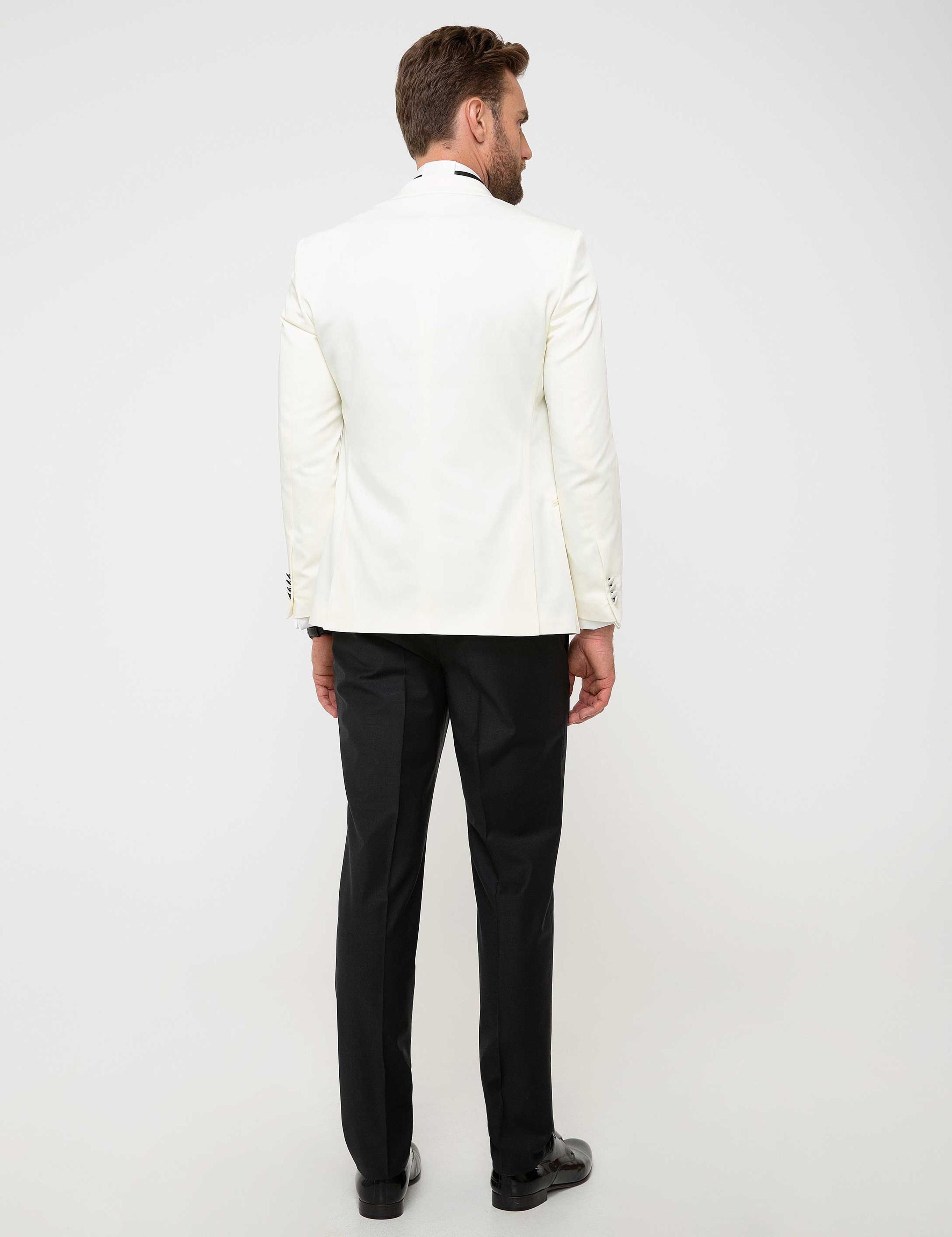 Ekru Yelekli Damatlık Smokin