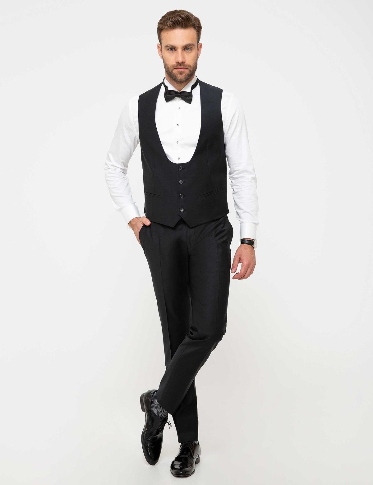 Ekru Yelekli Damatlık Smokin - 50209194050