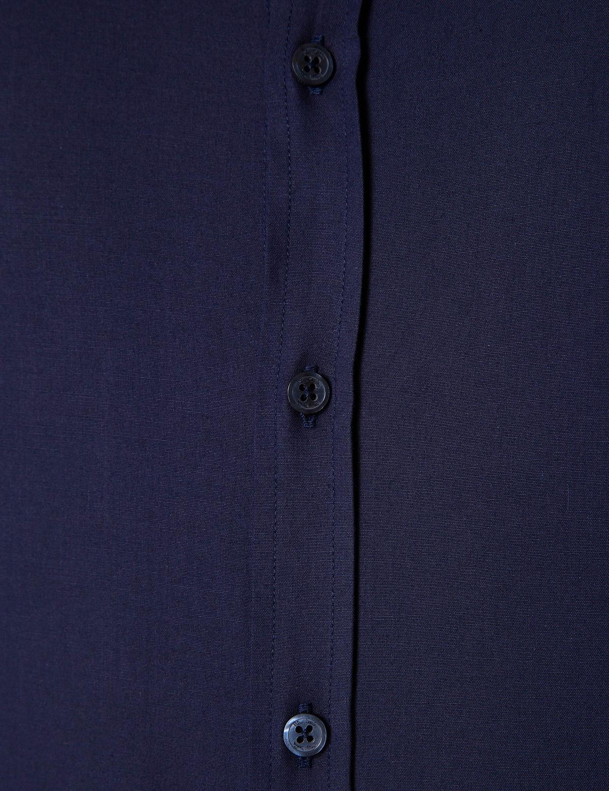 Lacivert Slim Fit Uzun Kollu Basic Gömlek - 50209272028