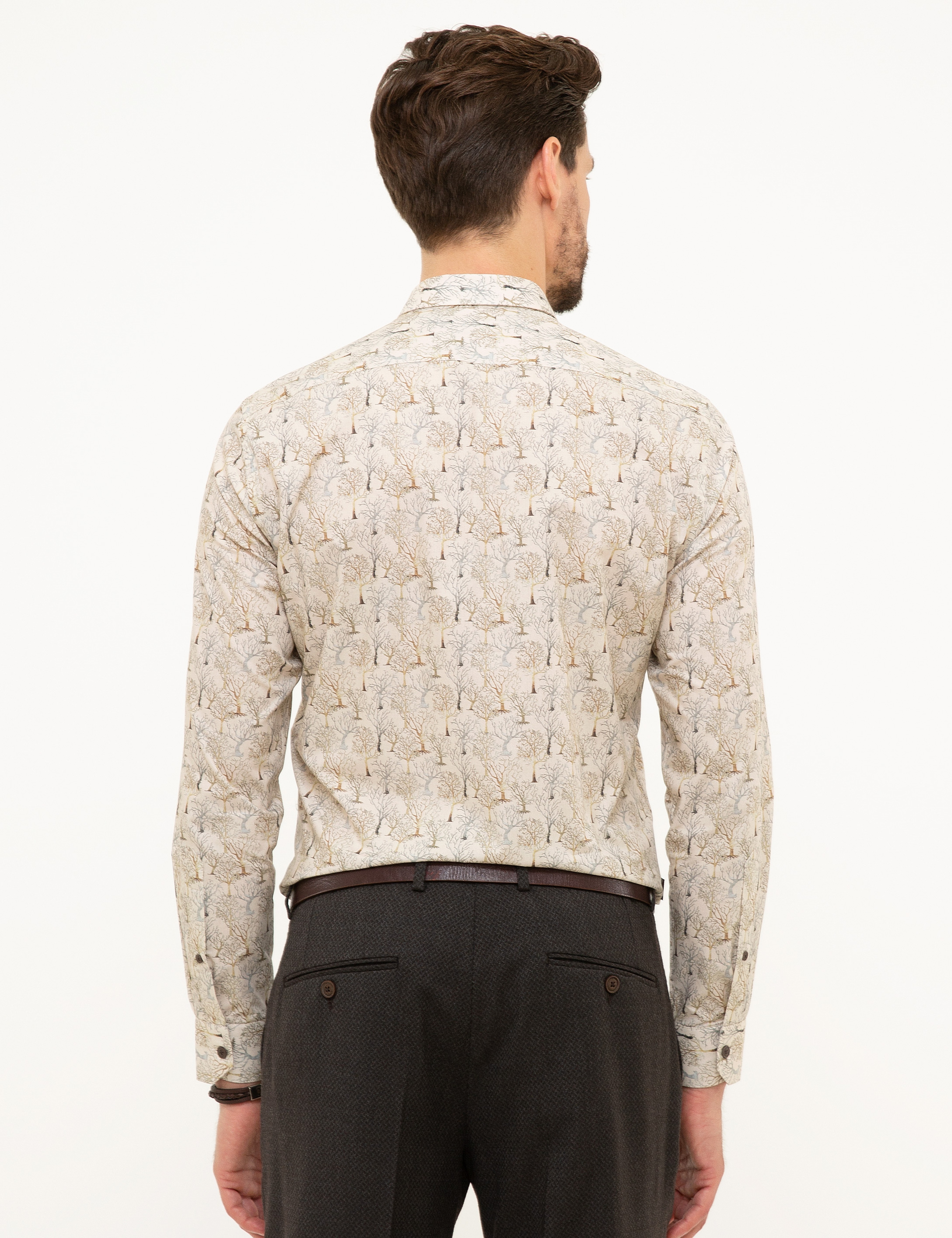 Bej Slim Fit Gömlek - Image 3