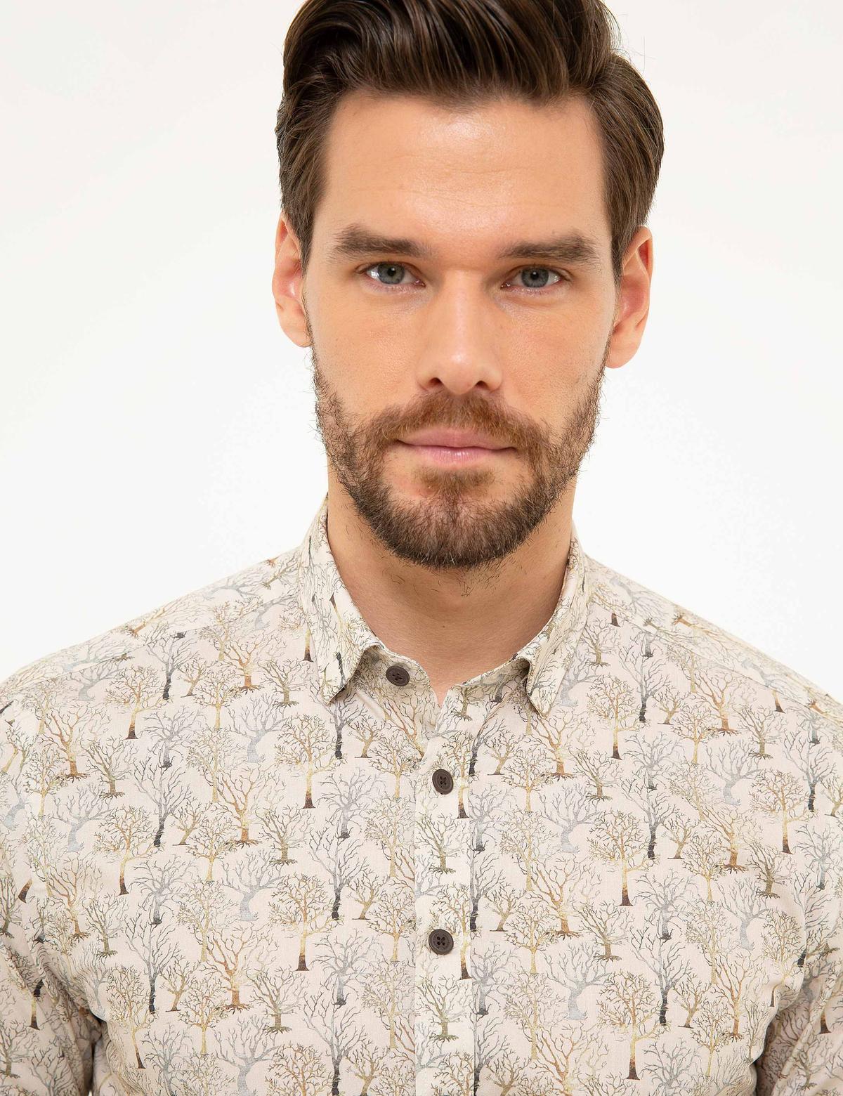 Bej Slim Fit Gömlek - 50209322010