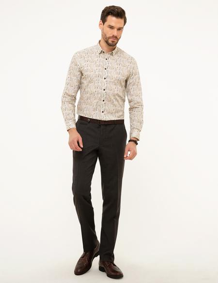 Bej Slim Fit Gömlek - 50209322010