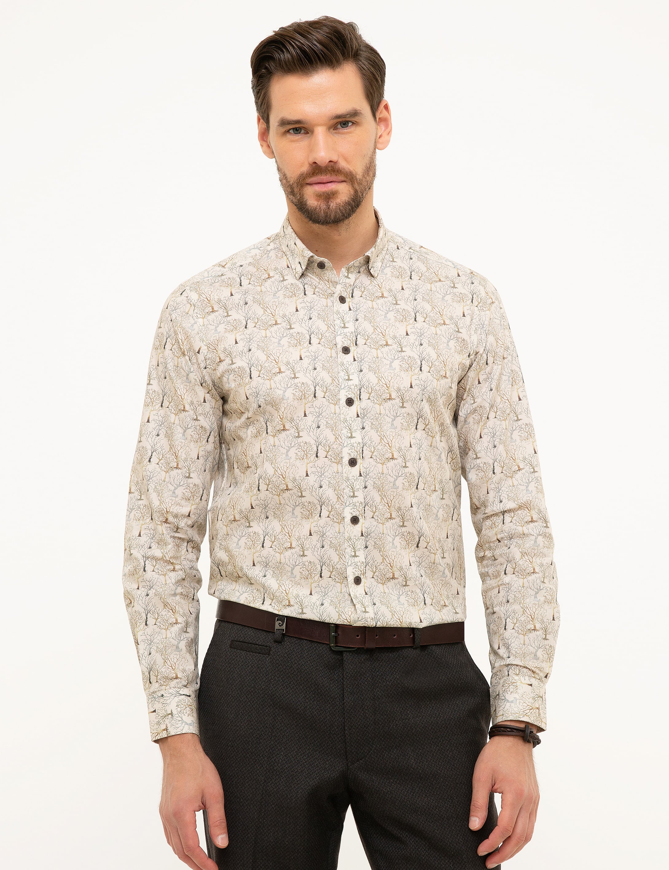 Bej Slim Fit Gömlek