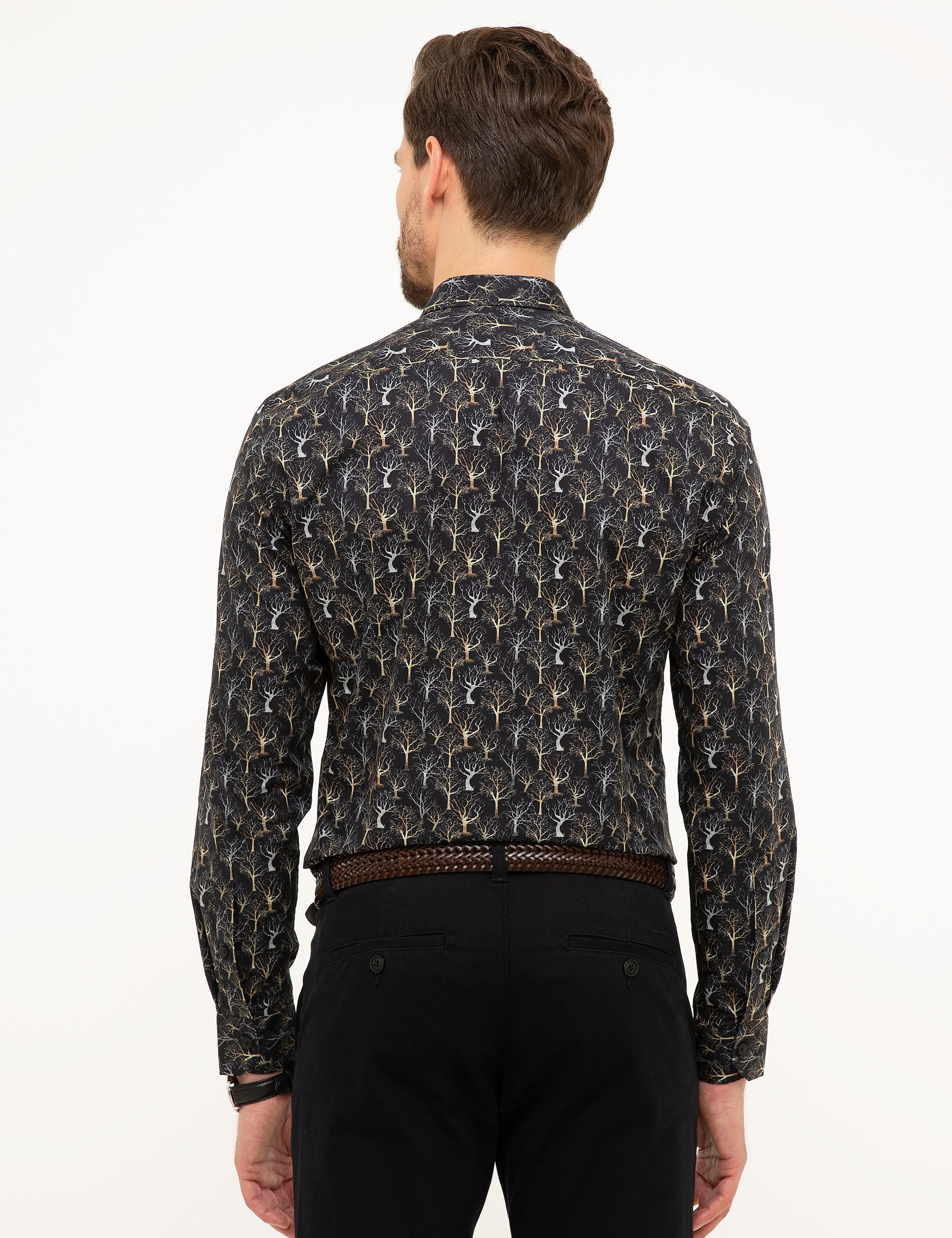 Siyah Slim Fit Gömlek - Image 3