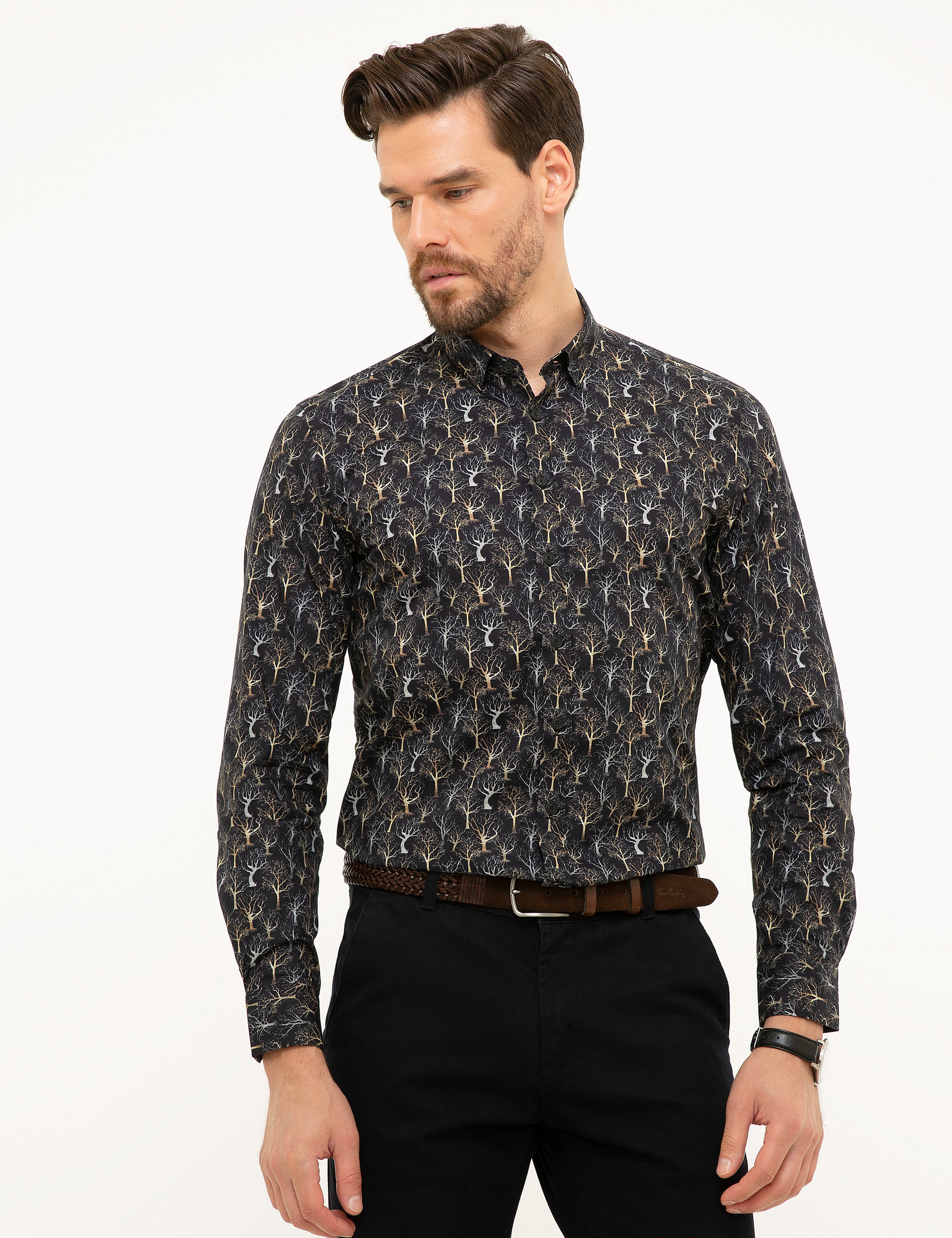 Siyah Slim Fit Gömlek - Image 2