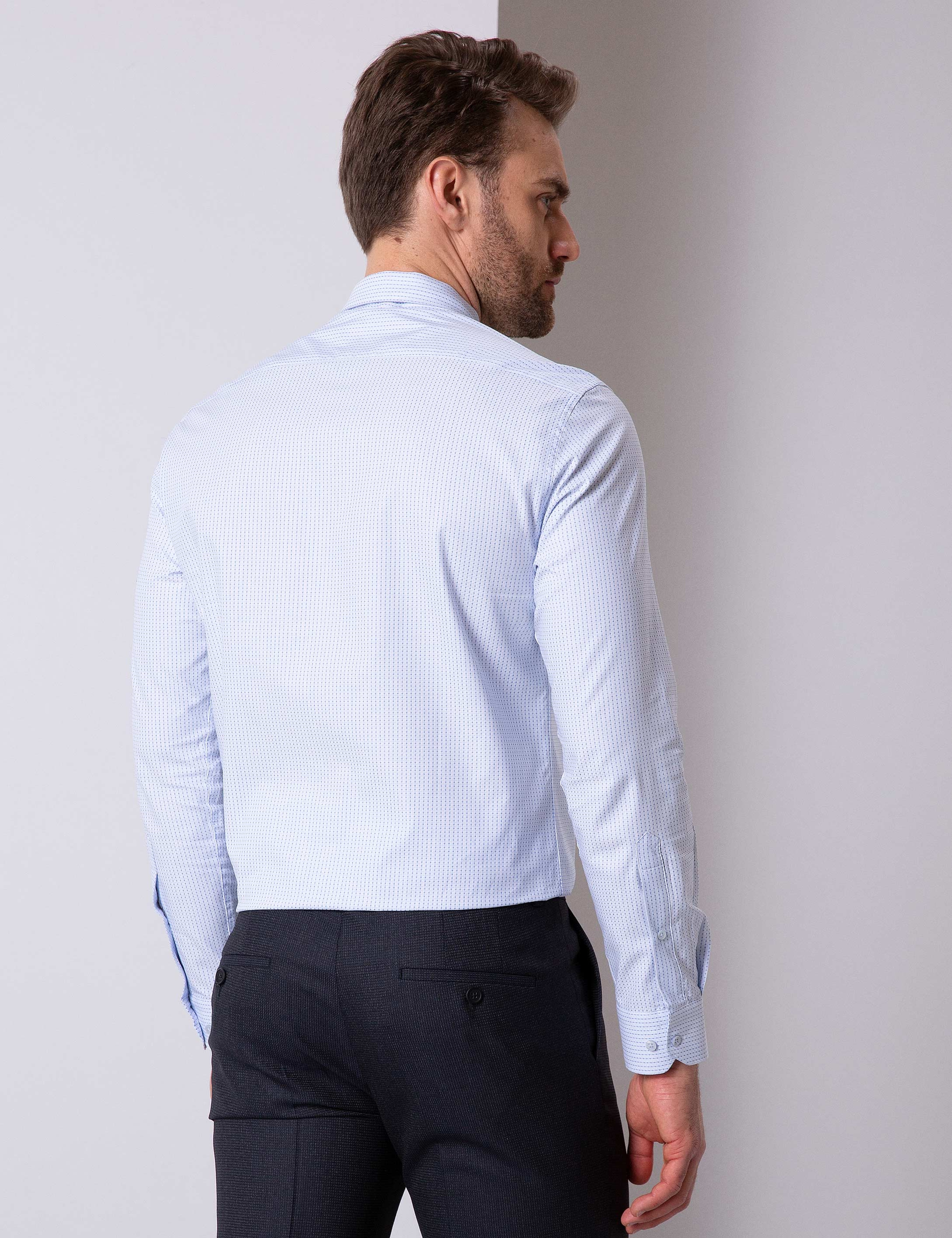 Mavi Slim Fit Gömlek - Image 4