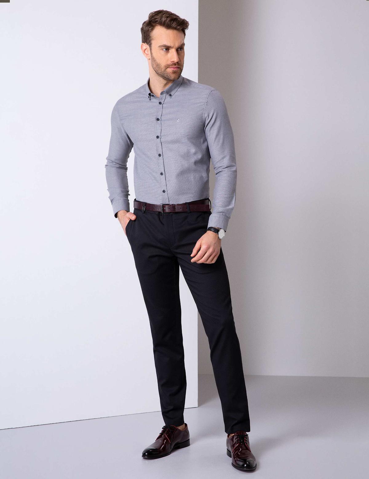 Gri Slim Fit Gömlek - 50209448001