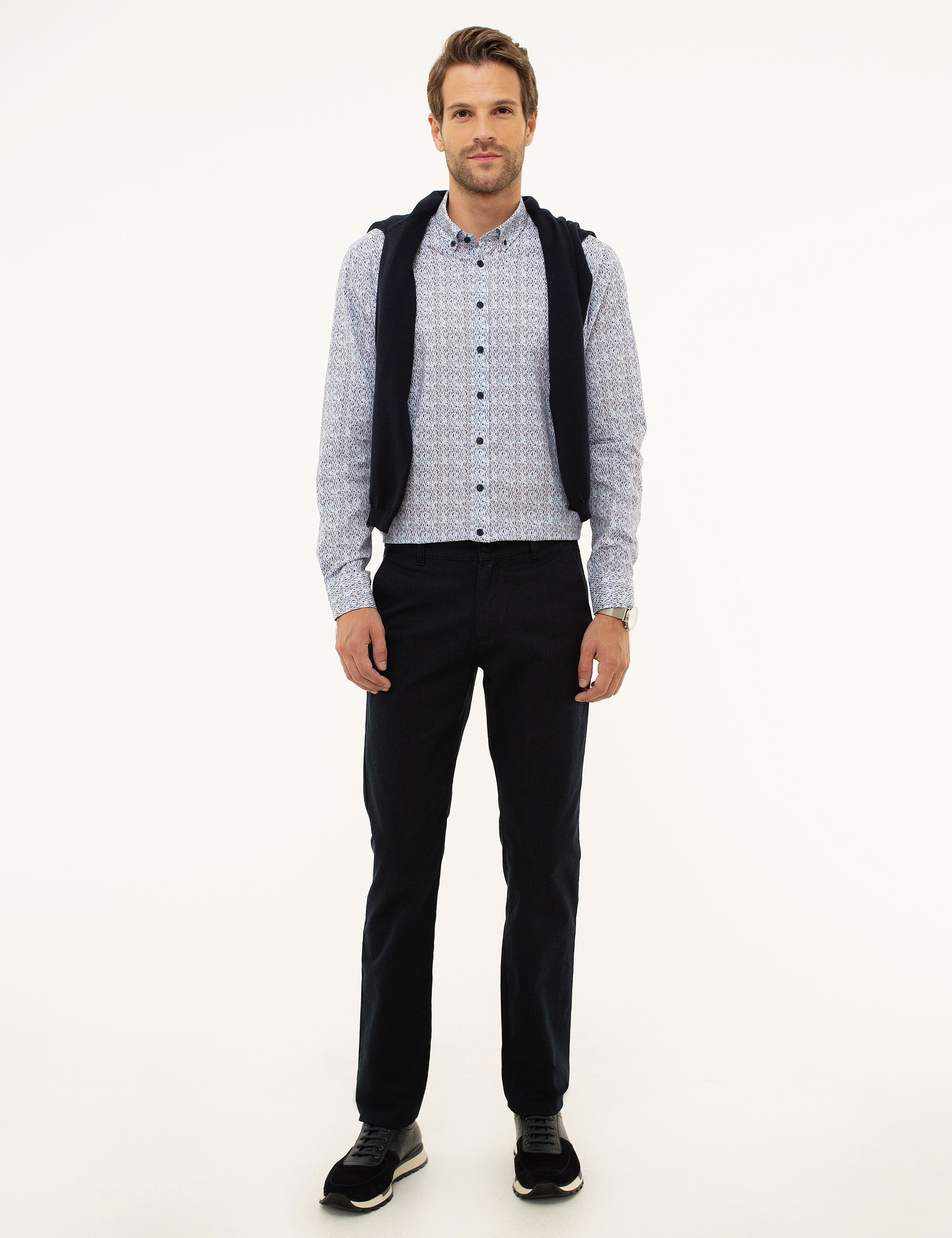 Mavi Slim Fit Gömlek - Image 4