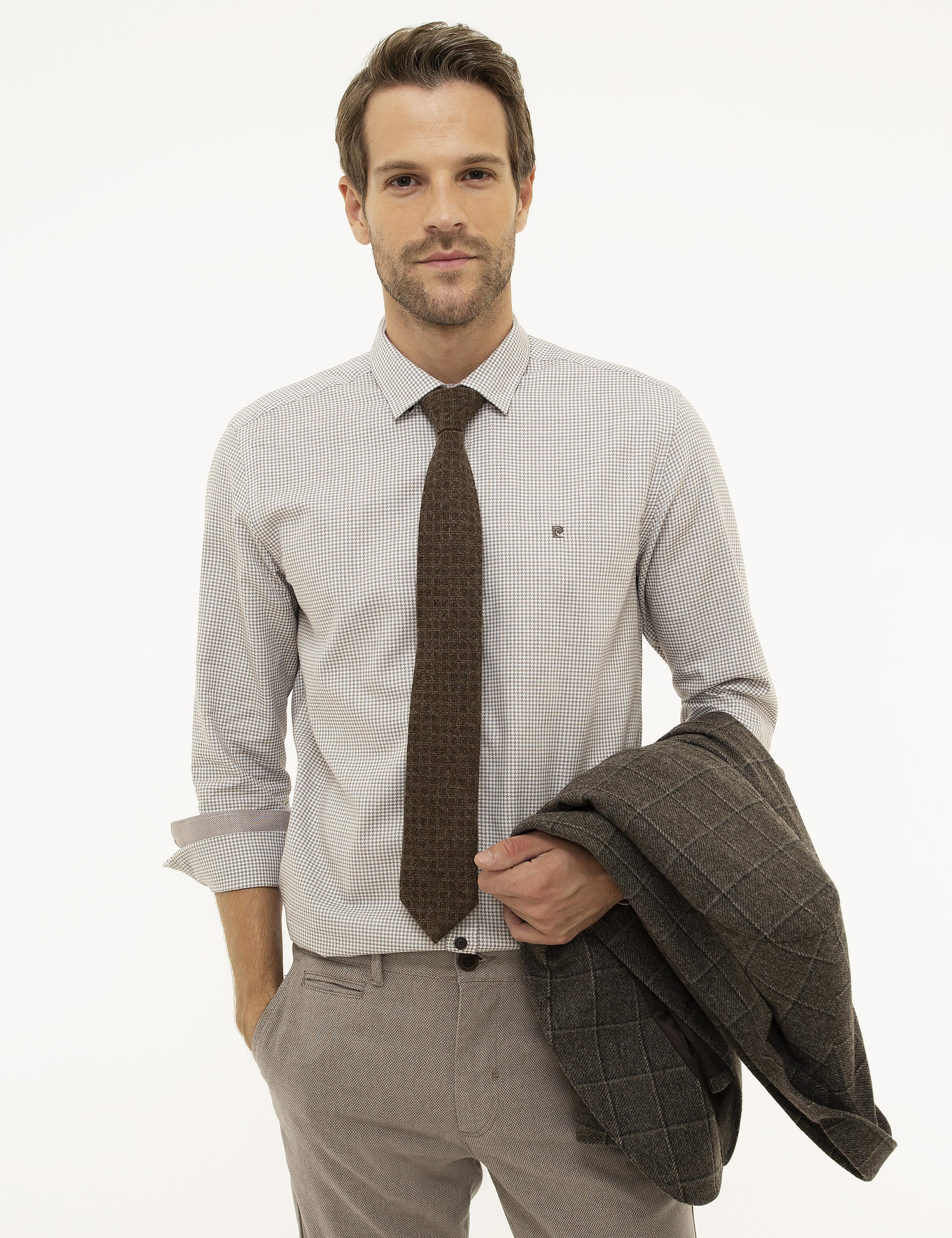 Kahverengi Slim Fit Gömlek