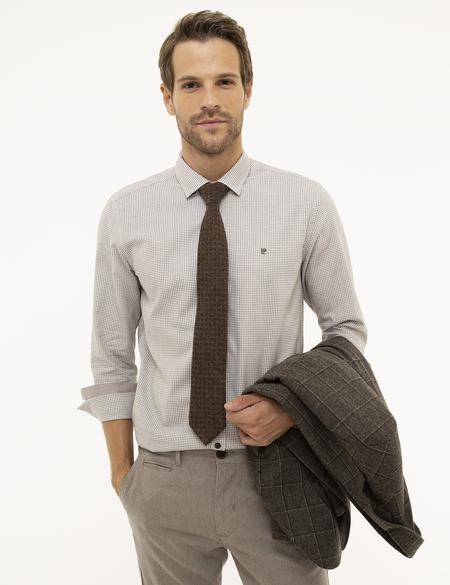 Kahverengi Slim Fit Gömlek - 50209596012