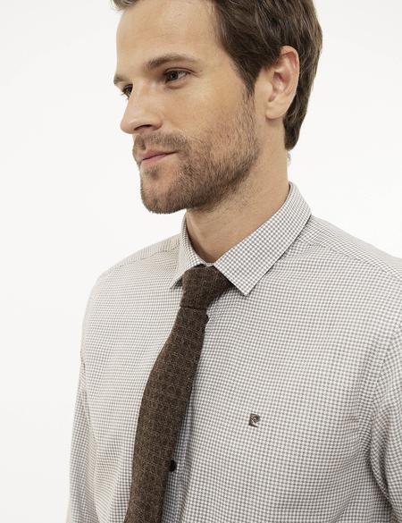 Kahverengi Slim Fit Gömlek - 50209596012