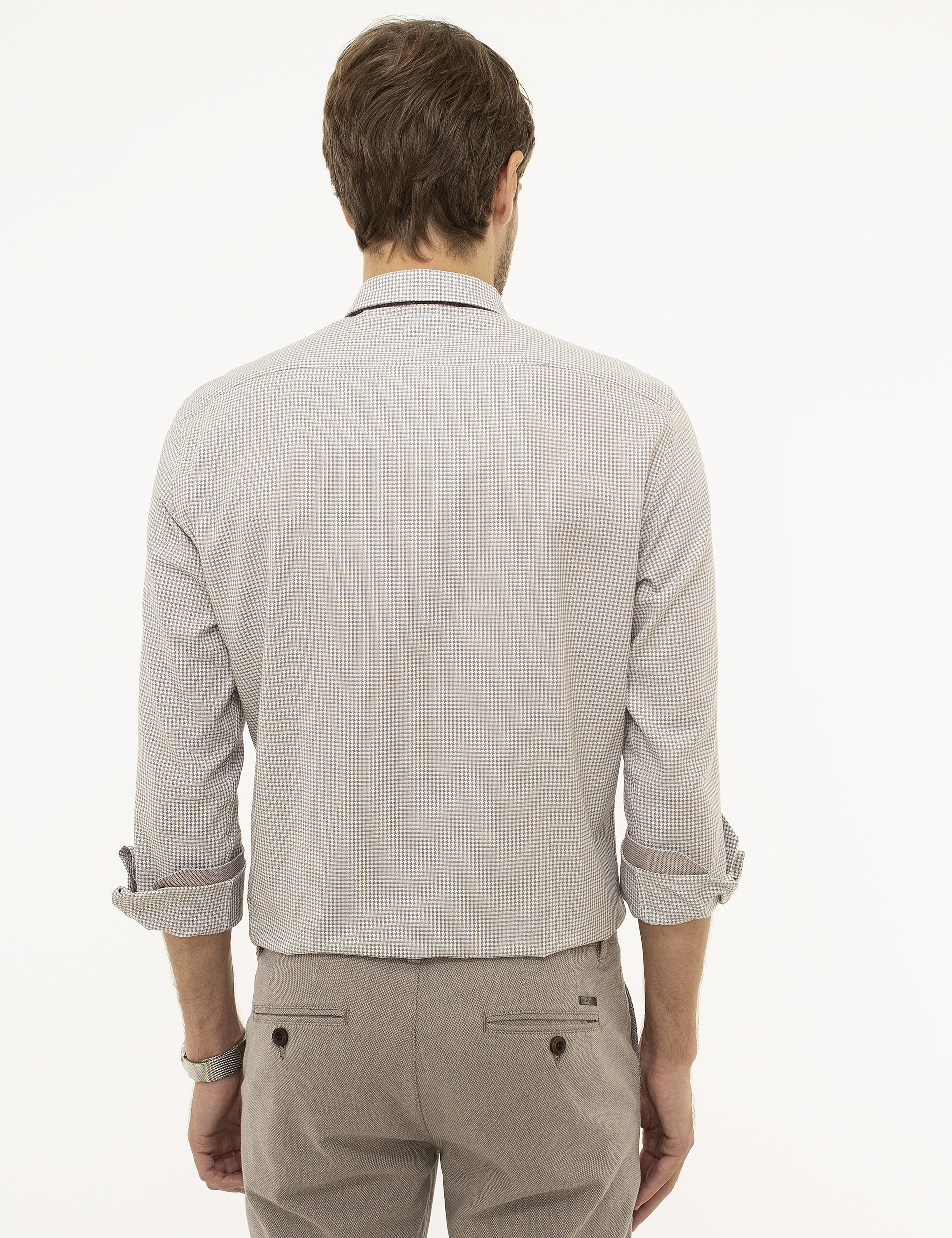 Kahverengi Slim Fit Gömlek - Image 3