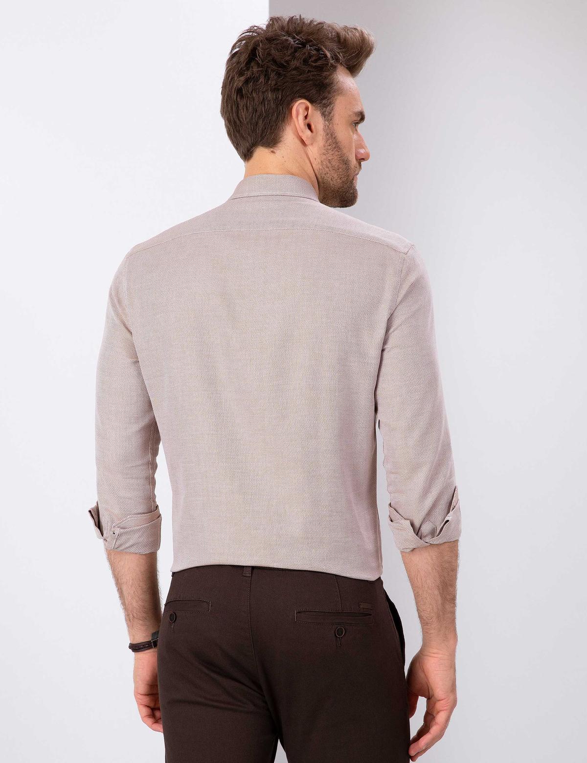 Kiremit Slim Fit Uzun Kollu Gömlek - 50209699058