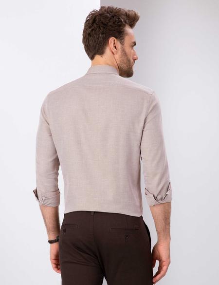 Kiremit Slim Fit Uzun Kollu Gömlek - 50209699058