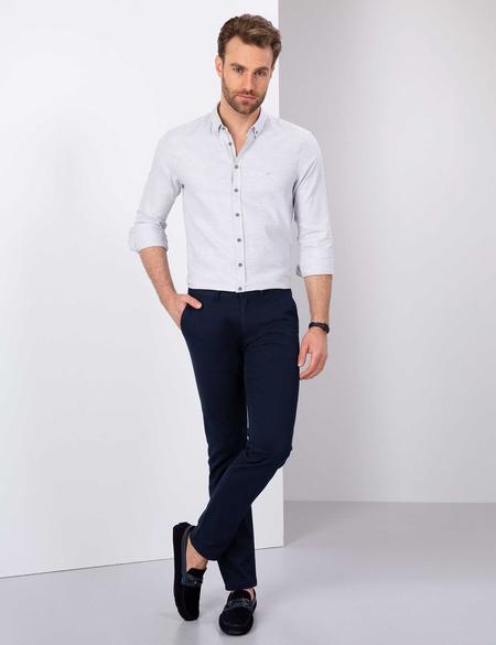 Gri Slim Fit Oxford Gömlek - 50209699020