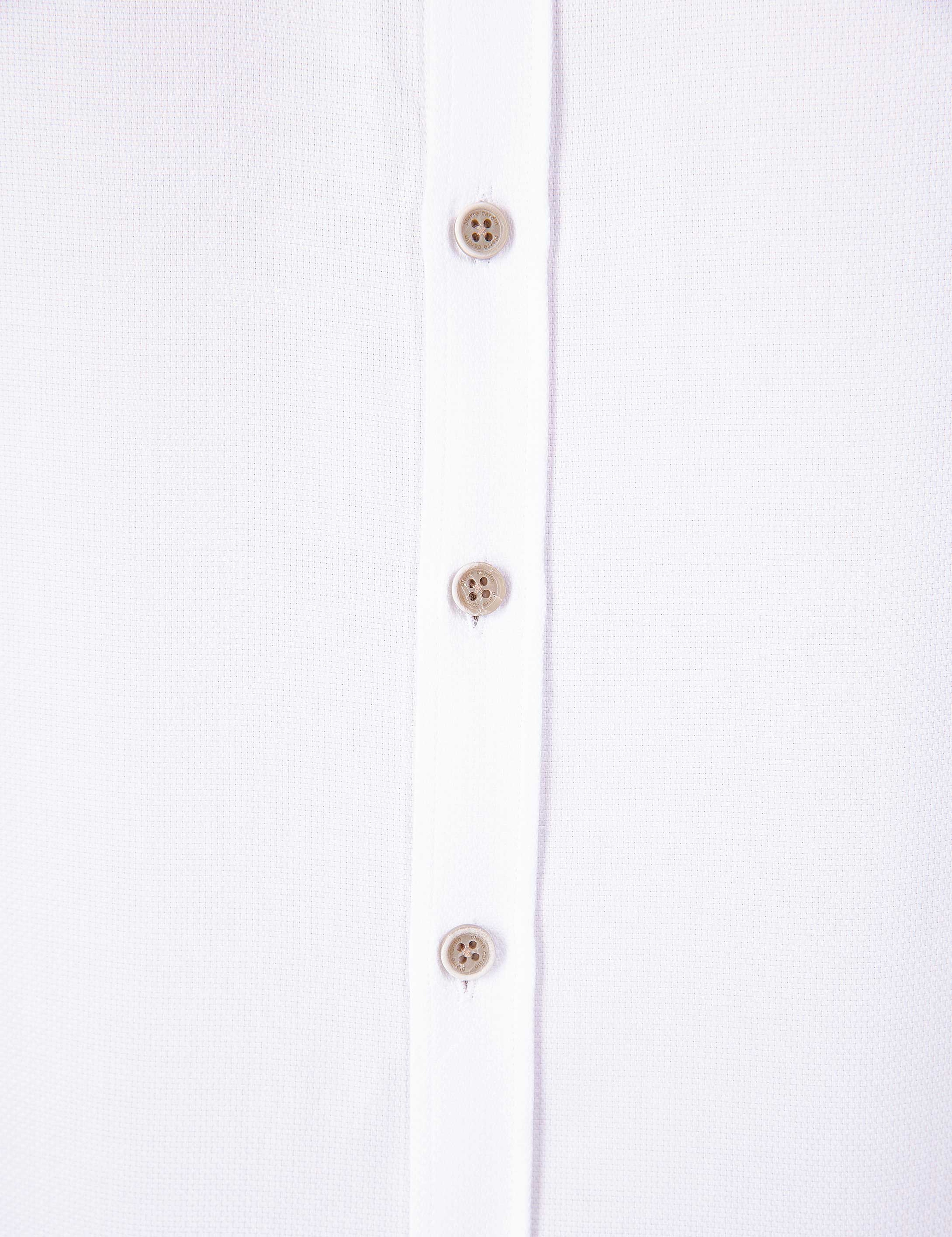 Beyaz Slim Fit Oxford Gömlek - Image 6