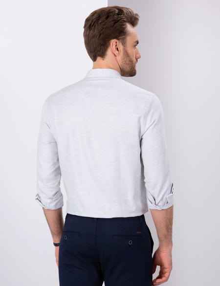 Gri Slim Fit Oxford Gömlek - 50209699020