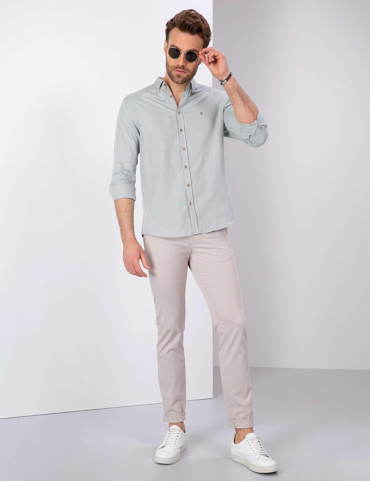 Yeşil Slim Fit Oxford Gömlek - 50209699044