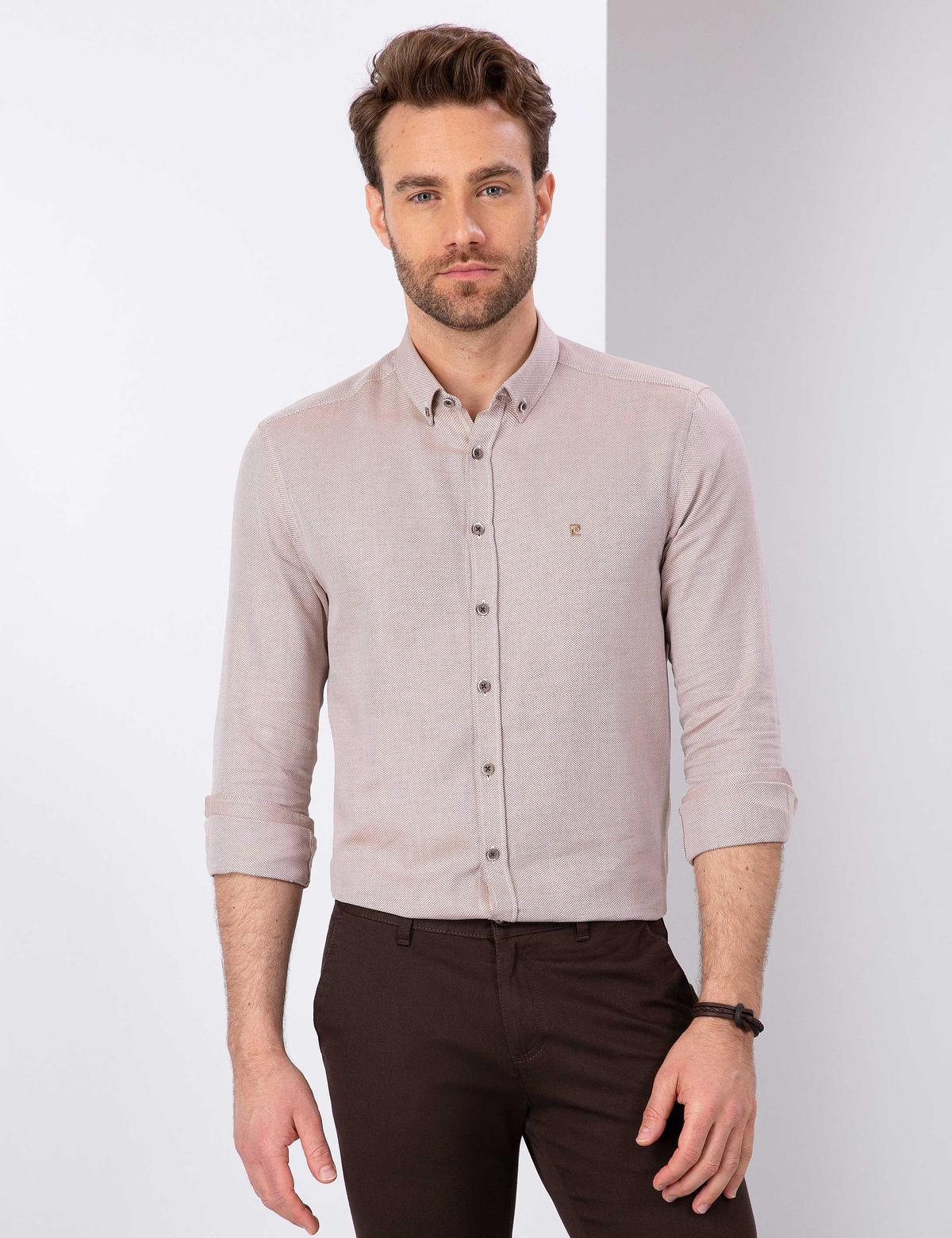 Kiremit Slim Fit Uzun Kollu Gömlek