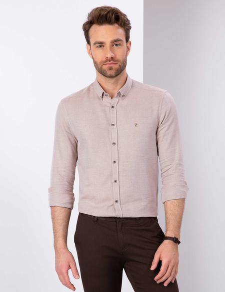 Kiremit Slim Fit Uzun Kollu Gömlek - 50209699058