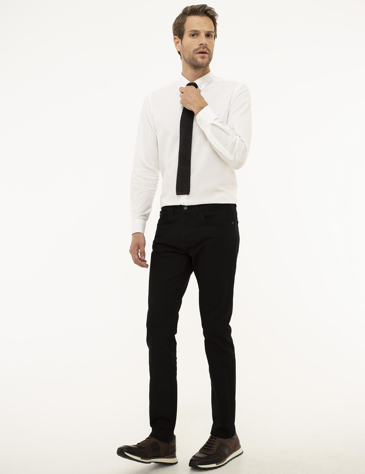 Siyah Slim Fit Chino Pantolon - 50209769075