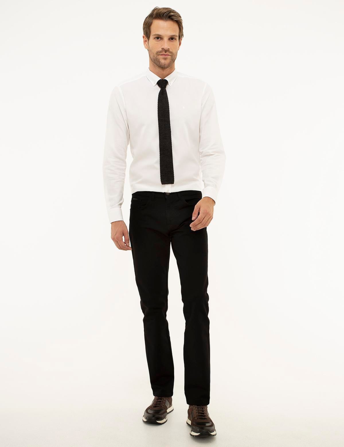 Siyah Slim Fit Chino Pantolon