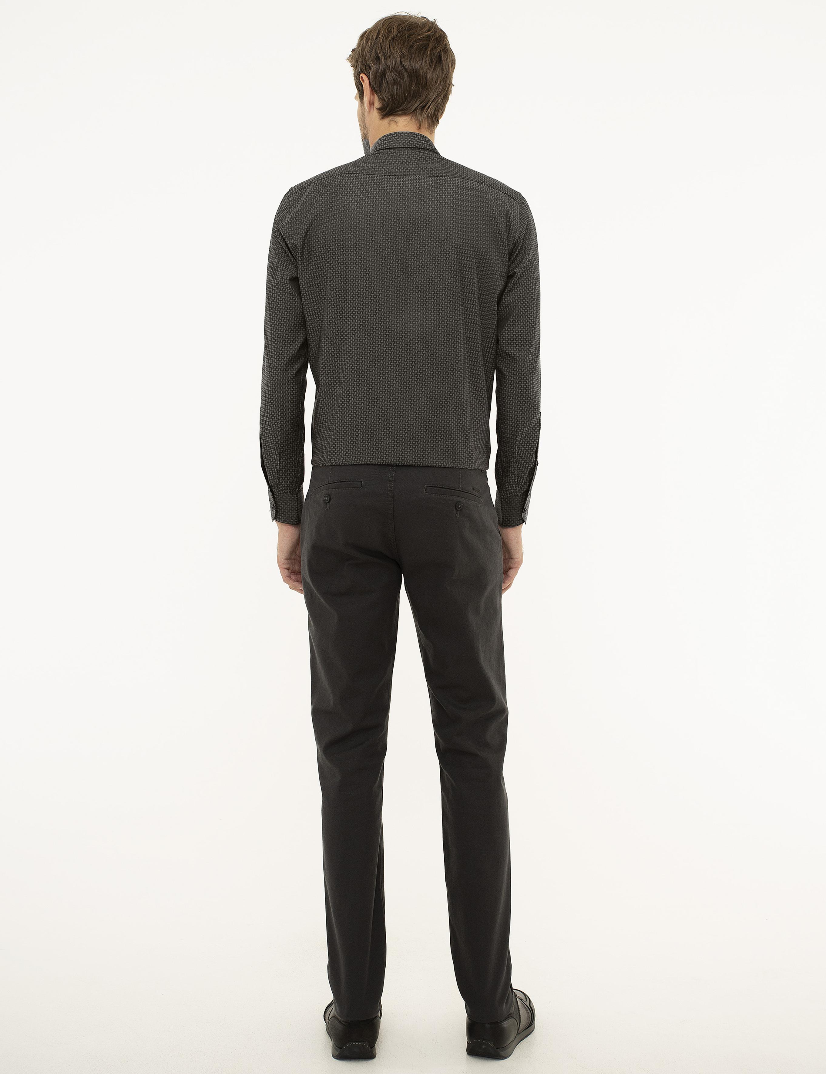 Antrasit Slim Fit Kanvas Pantolon