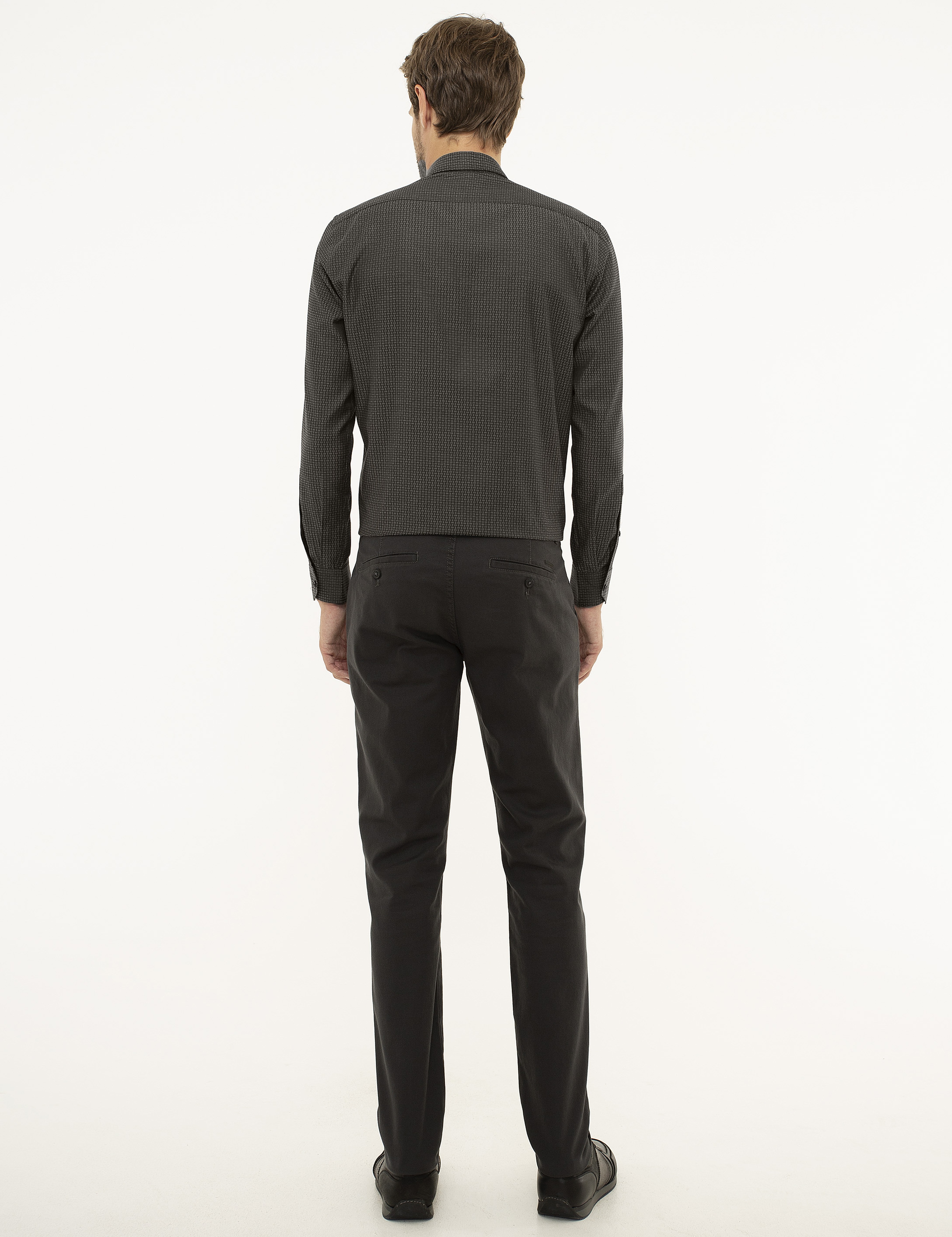 Antrasit Slim Fit Kanvas Pantolon - Image 3