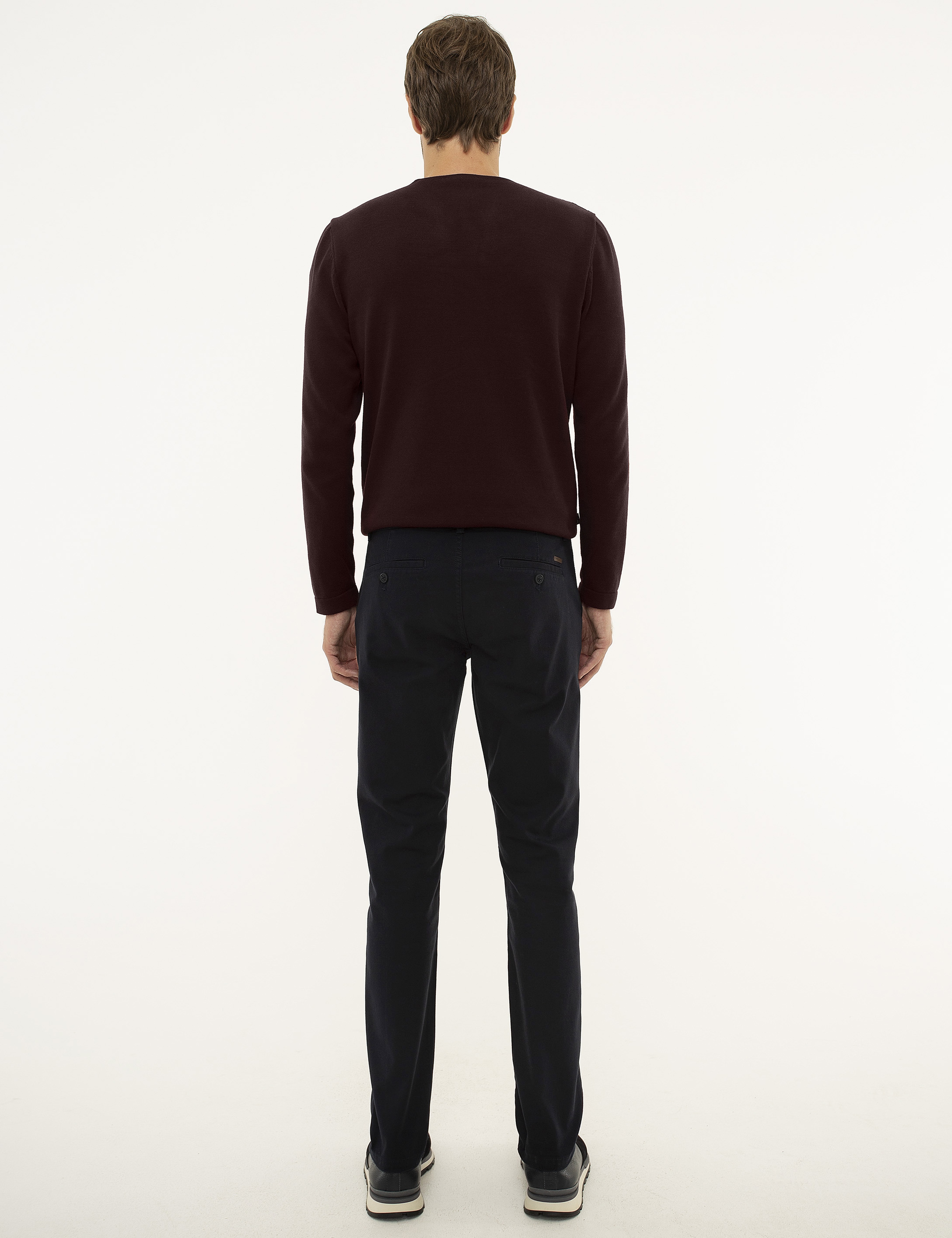 Lacivert Slim Fit Kanvas Pantolon - Image 3