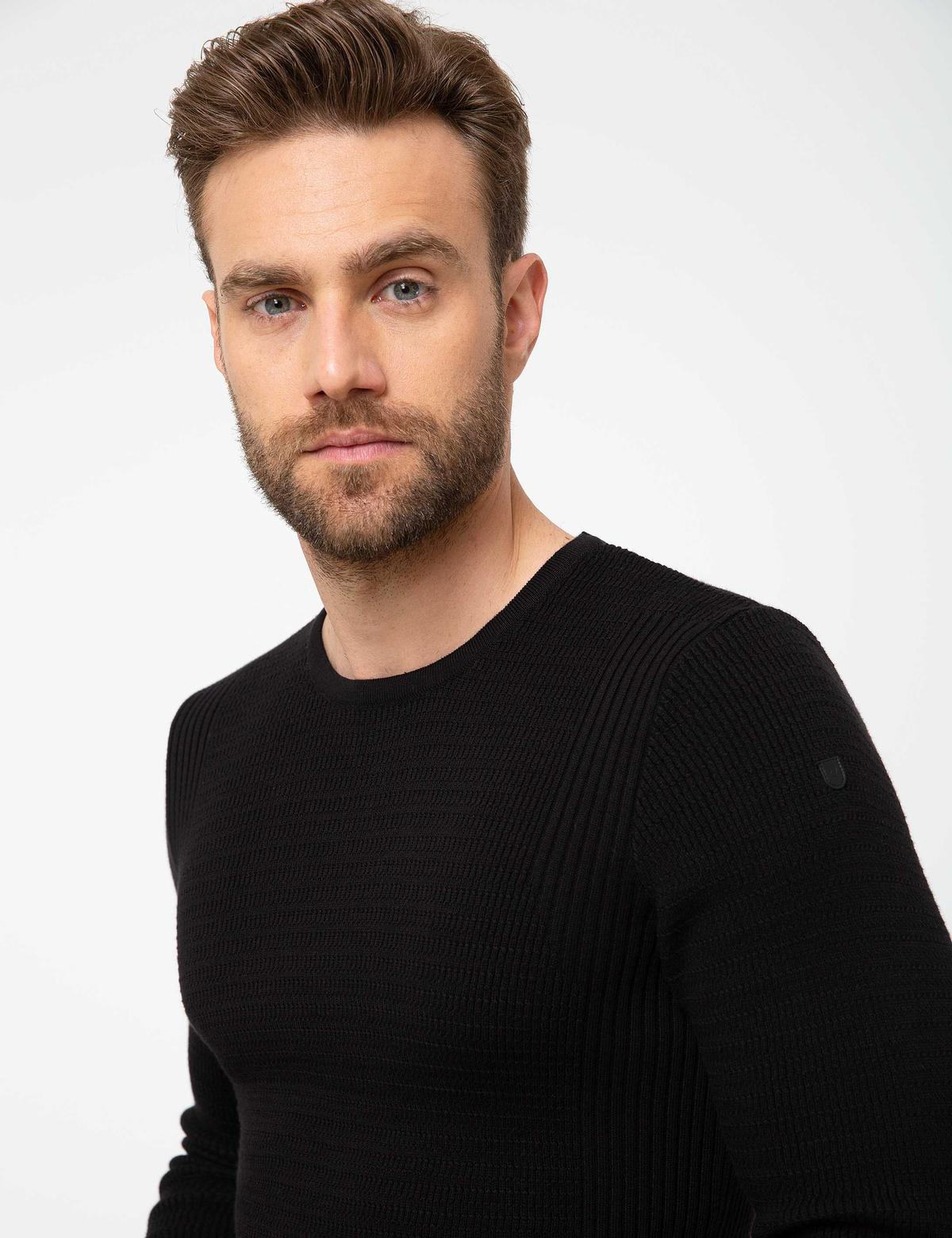 Siyah Slim Fit Kazak - 50209935042