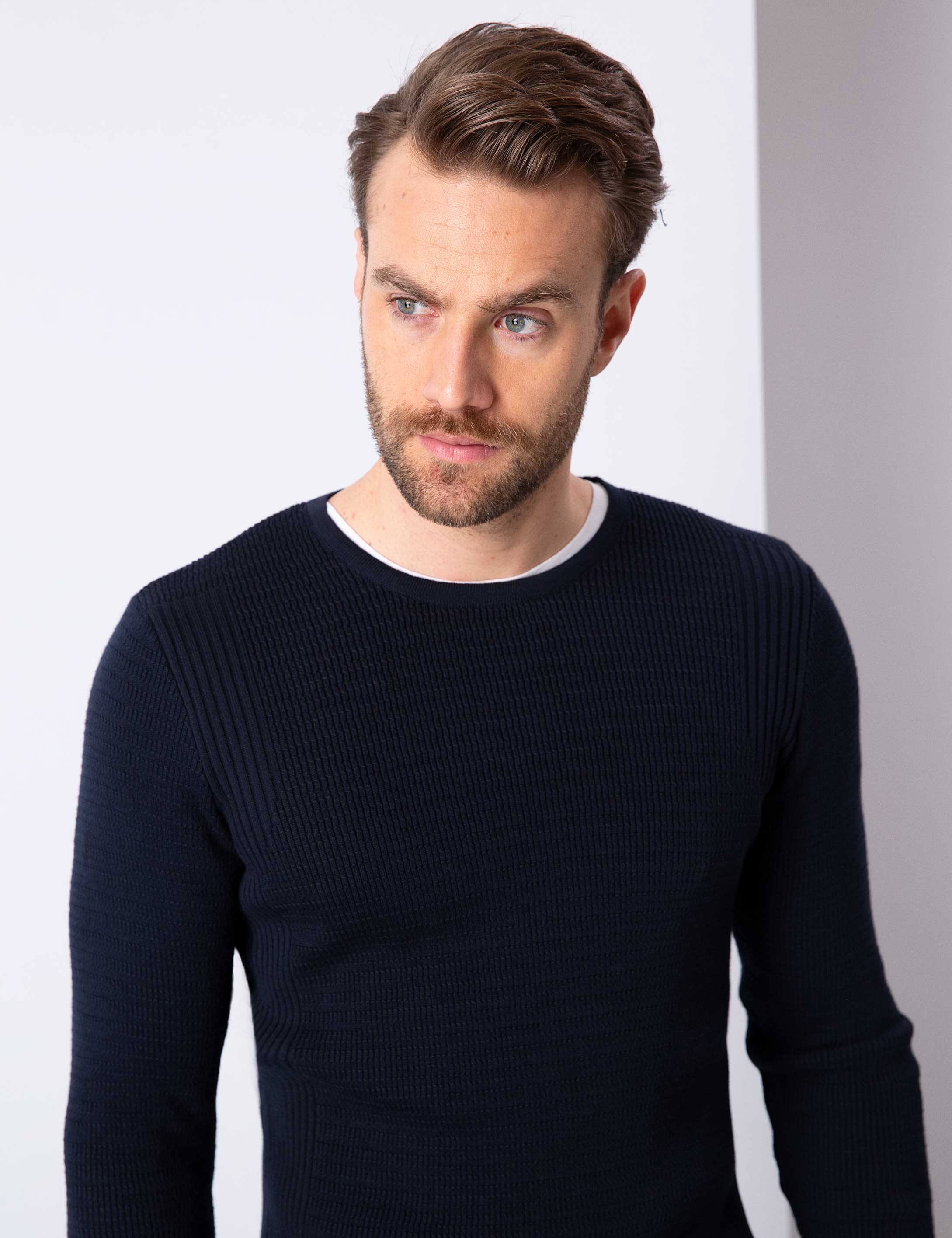 Koyu Lacivert Slim Fit Kazak
