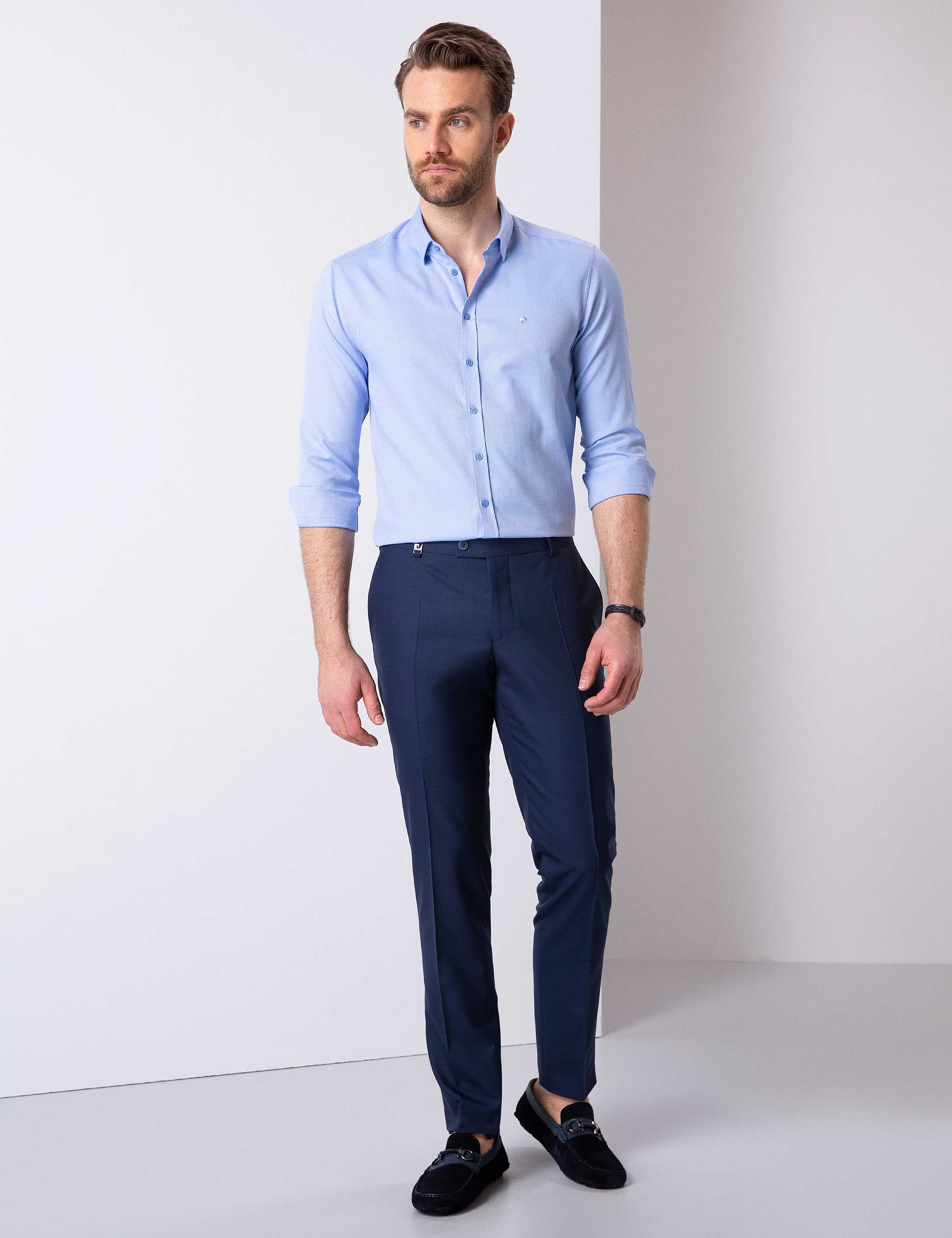 Koyu Mavi Slim Fit Gömlek