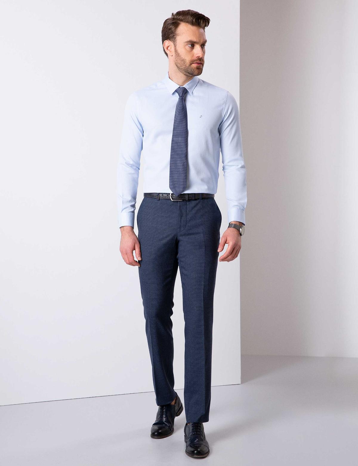 Açık Mavi Slim Fit Oxford Gömlek - 50210019029