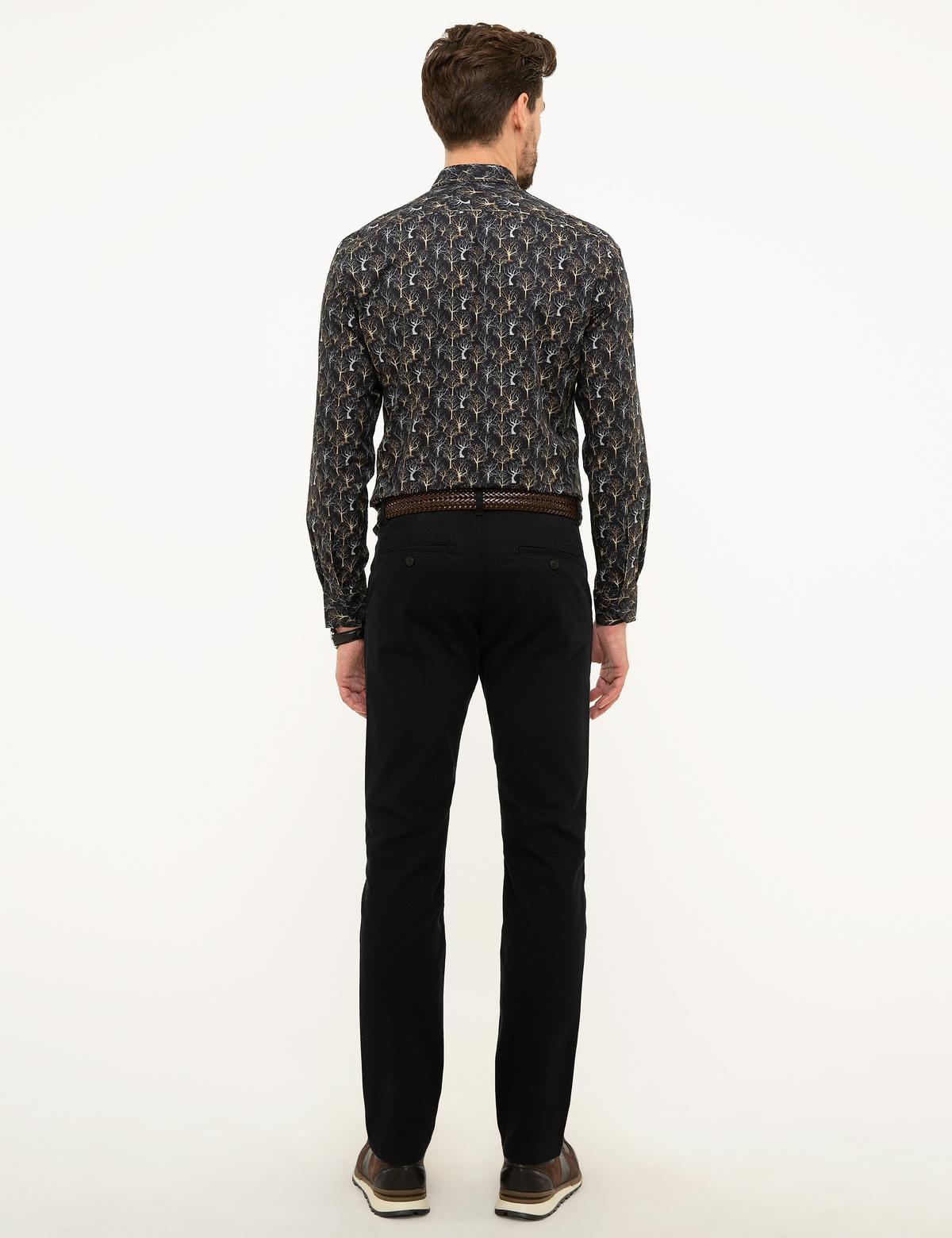 Siyah Slim Fit Chino Pantolon - 50210113119