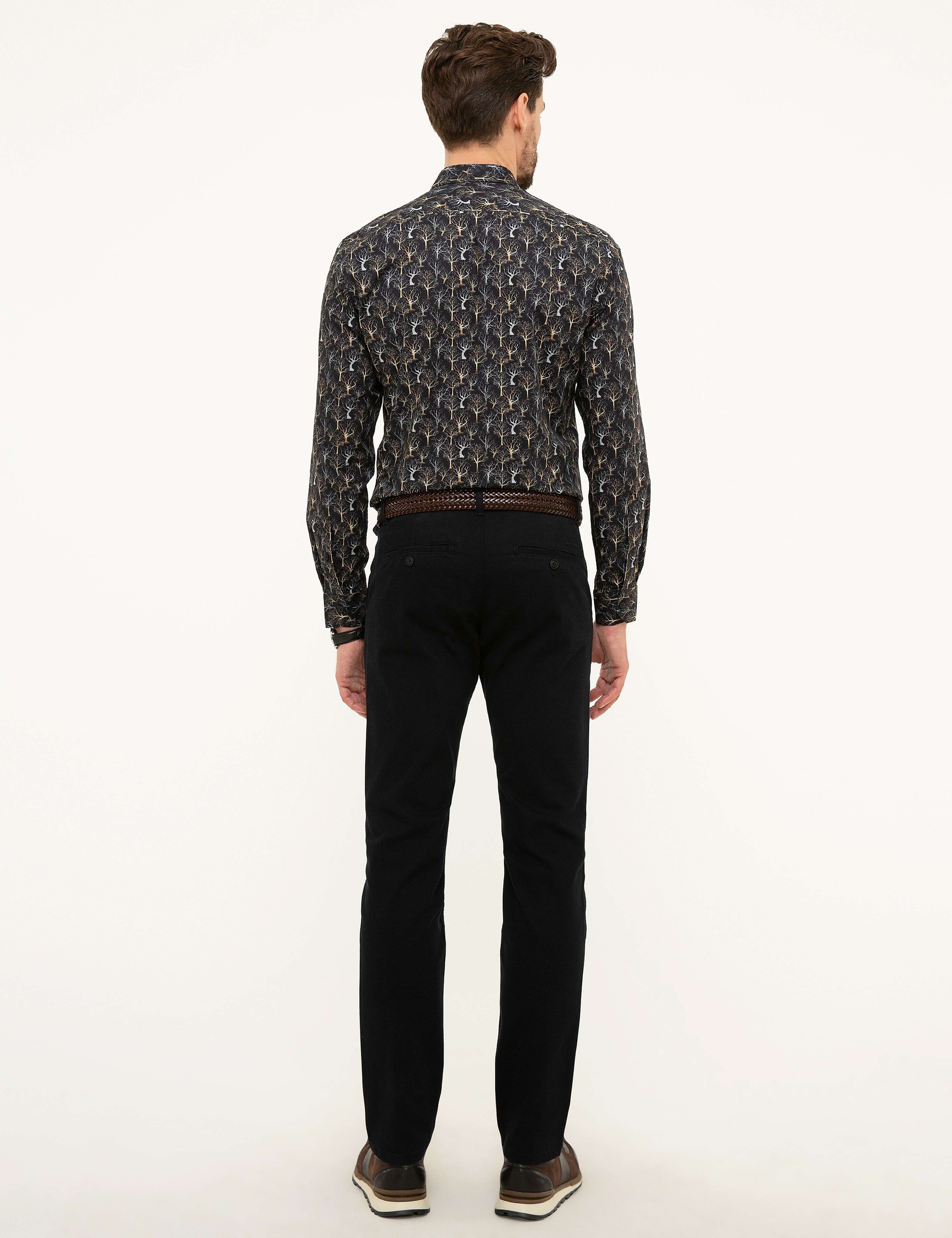 Siyah Slim Fit Chino Pantolon - Image 3