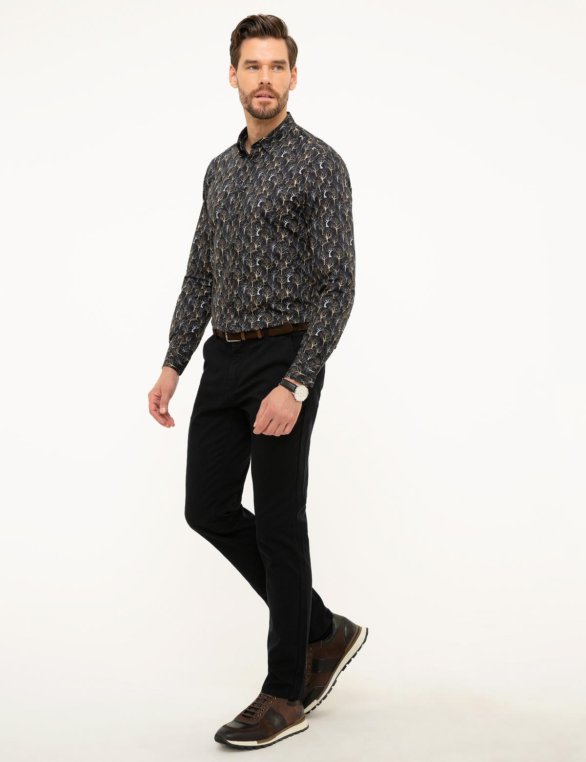 Siyah Slim Fit Chino Pantolon - 50210113119