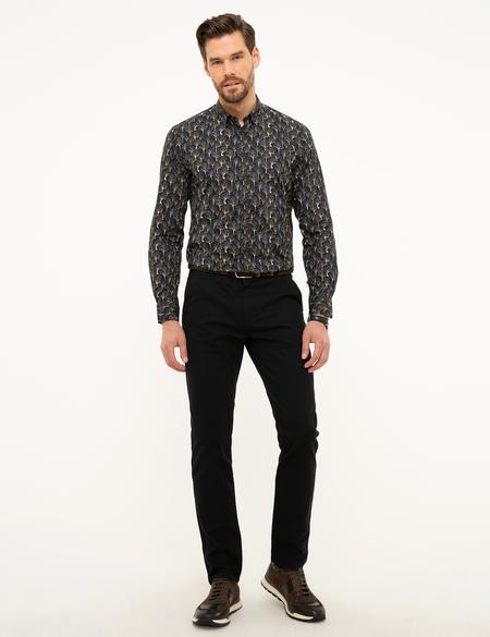 Siyah Slim Fit Chino Pantolon - 50210113119