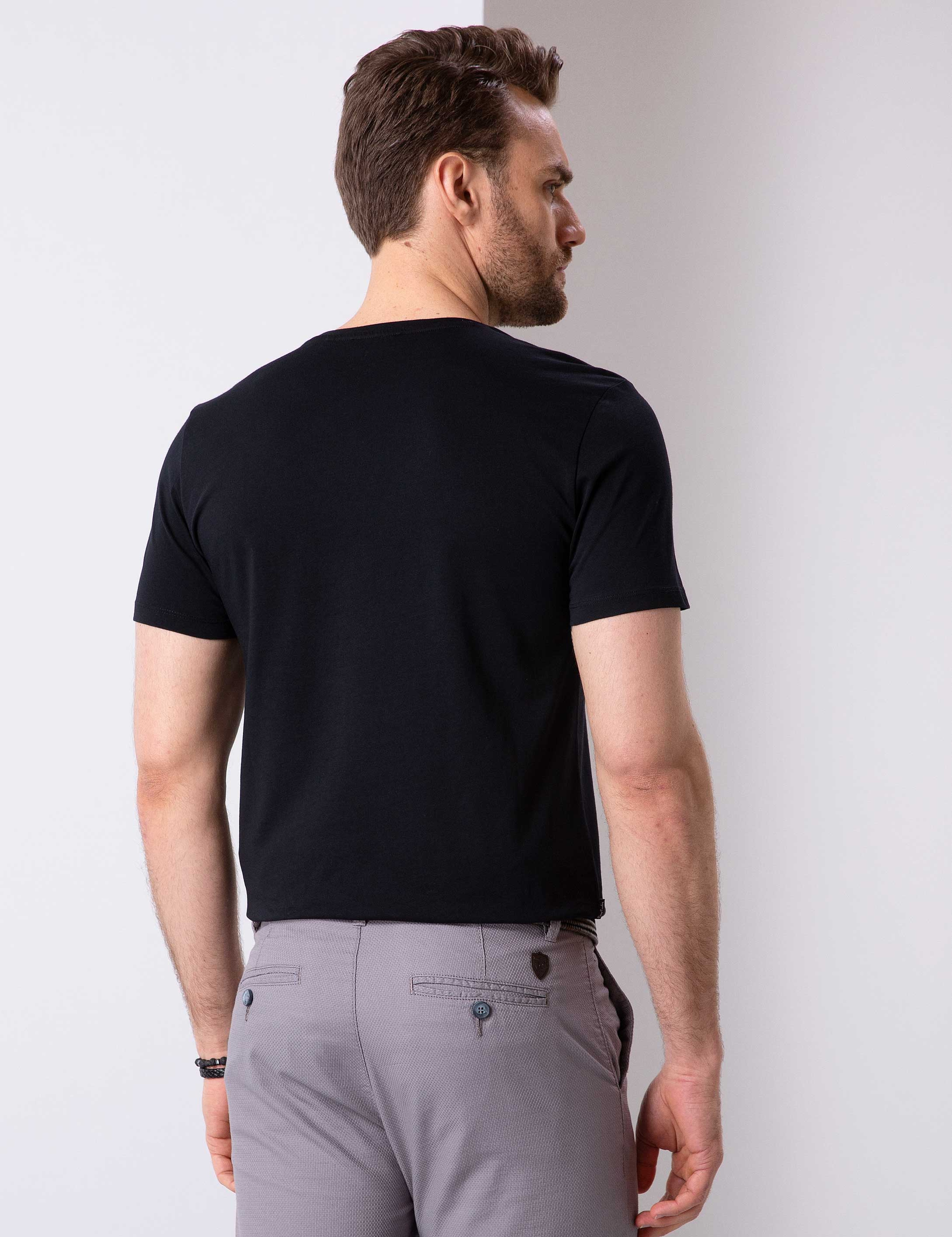 Siyah Slim Fit T-Shirt - Image 4